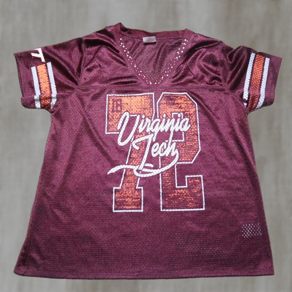 Adidas VINTAGE Hokies Virginia VA 1872 Football Shirt Women 2XL Burgandy Red adidas Graphic Tee 100% Cotton Mens Womens Size XXL / US 16-18 / IT 52-54 - 1 Thumbnail