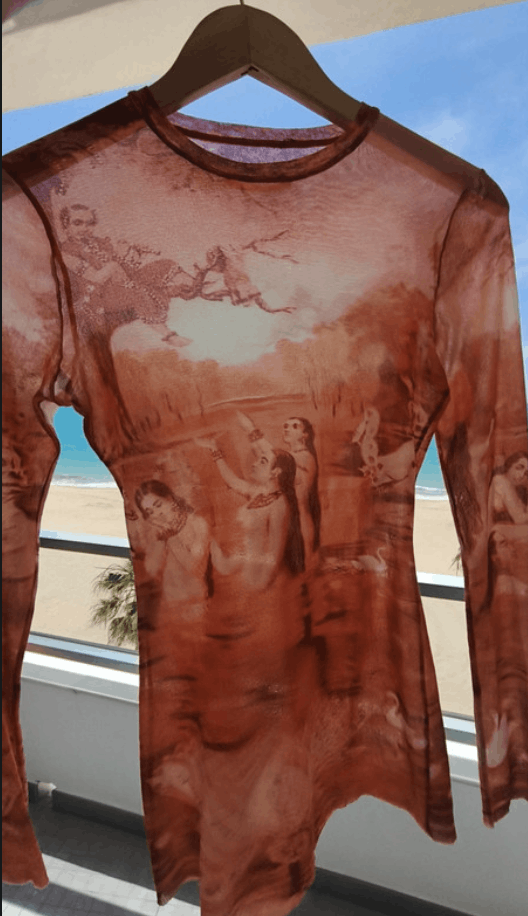 Jean Paul Gaultier × Vintage Jean Paul Gaultier Mesh Top Tattoo Blood Drip Shirt EX0054 Size S / US 4 / IT 40 - 6 Thumbnail