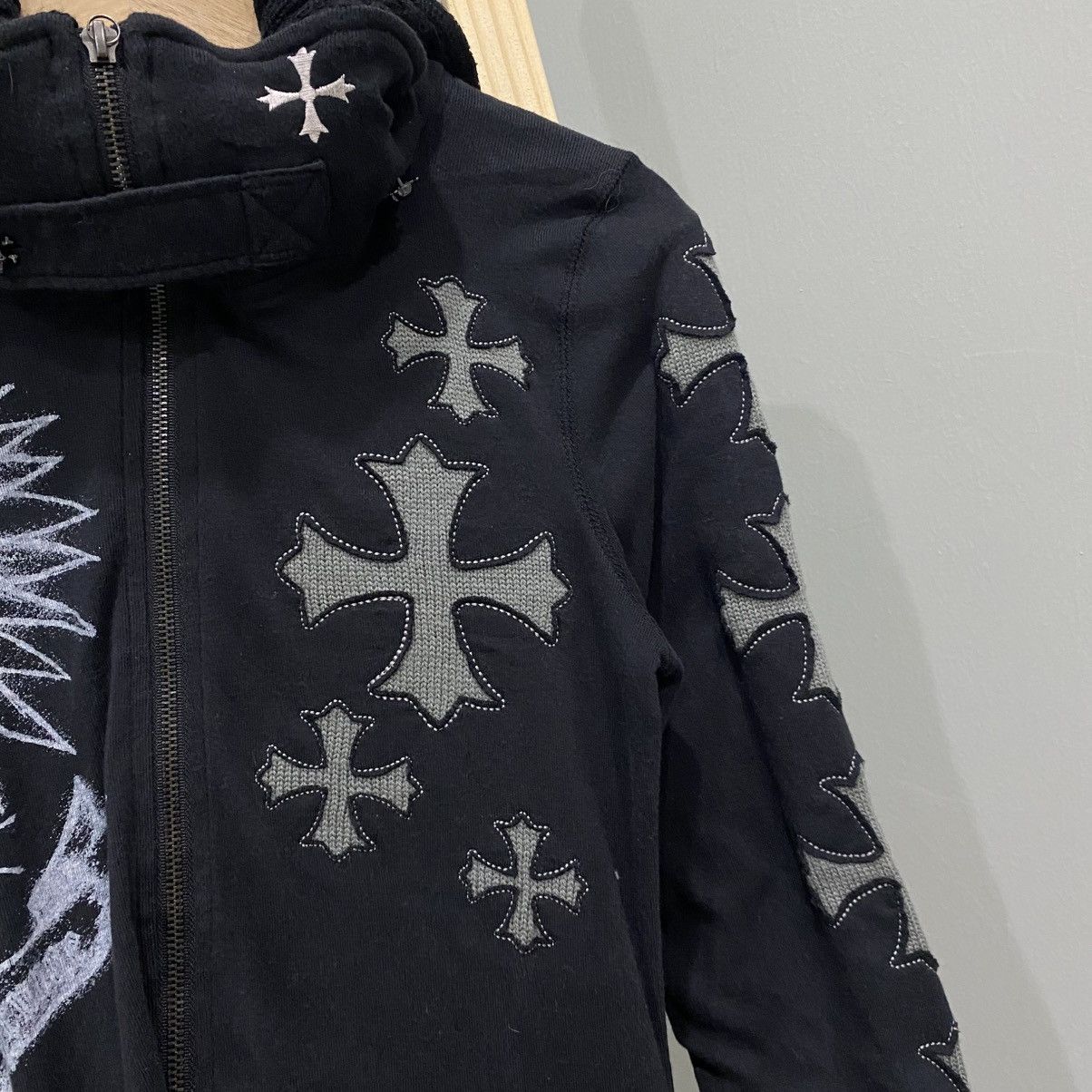 Japanese Brand Japanese Brand GHTZ Chrome Hearts Style Skull Cross Hoodie Size US S / EU 44-46 / 1 - 6 Thumbnail