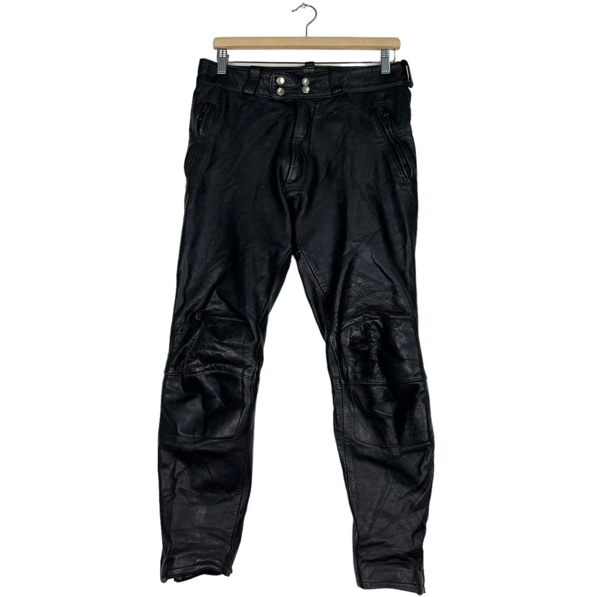Japanese Brand × Y'2 Leather 🔥 ECHTES LEATHER MOTO RIDER PANTS Size US 30 / EU 46 - 1 Thumbnail