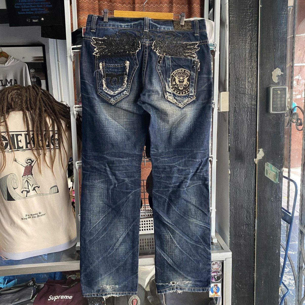 Le Grande Bleu (L.G.B.) Y2K Red Pepper Japan Embroidered Wings Denim Size US 34 / EU 50 - 1 Thumbnail