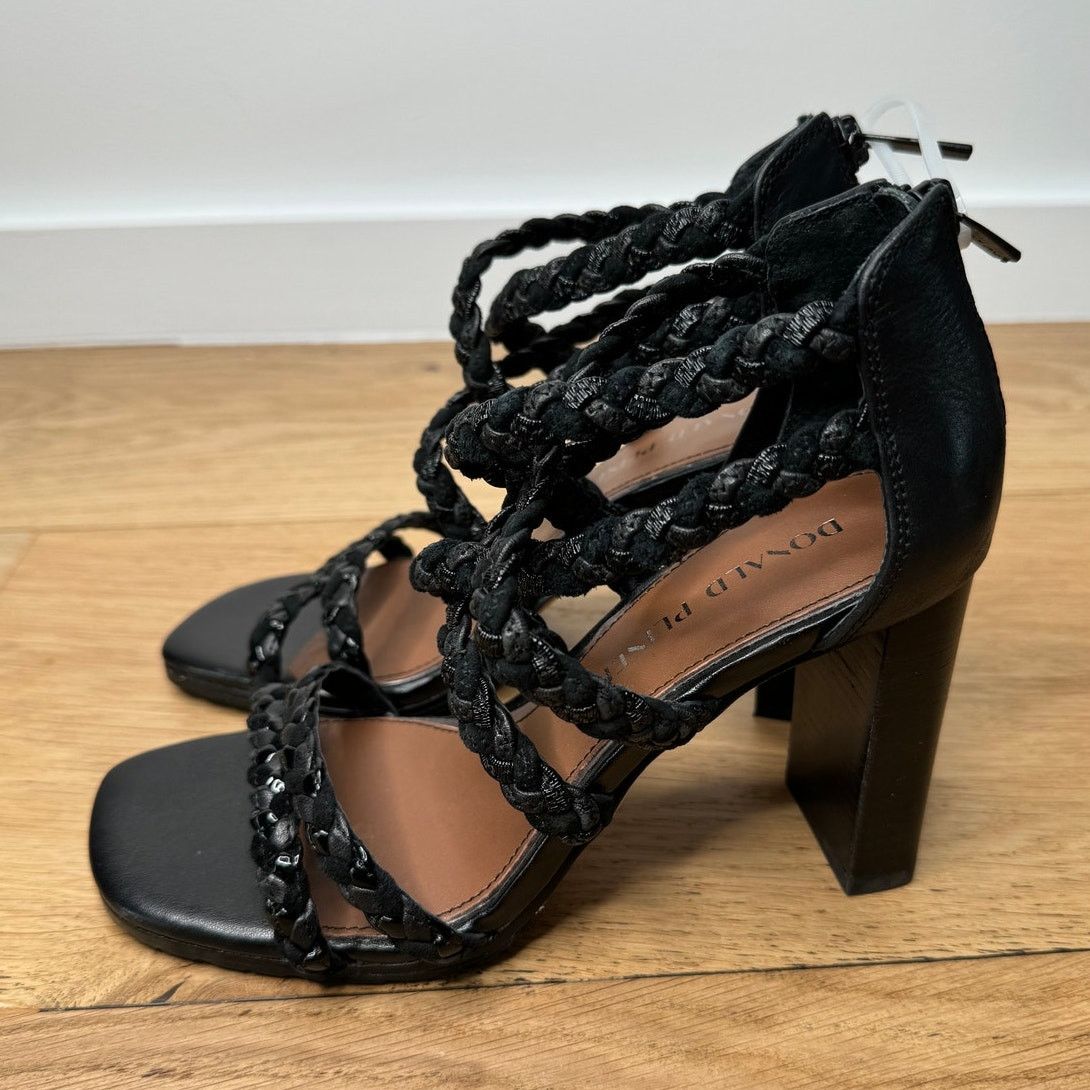 Donald Pliner NEW Donald Pliner Seska Braided Leather Block Heeled Sandals Size US 6 / IT 36 - 3 Thumbnail