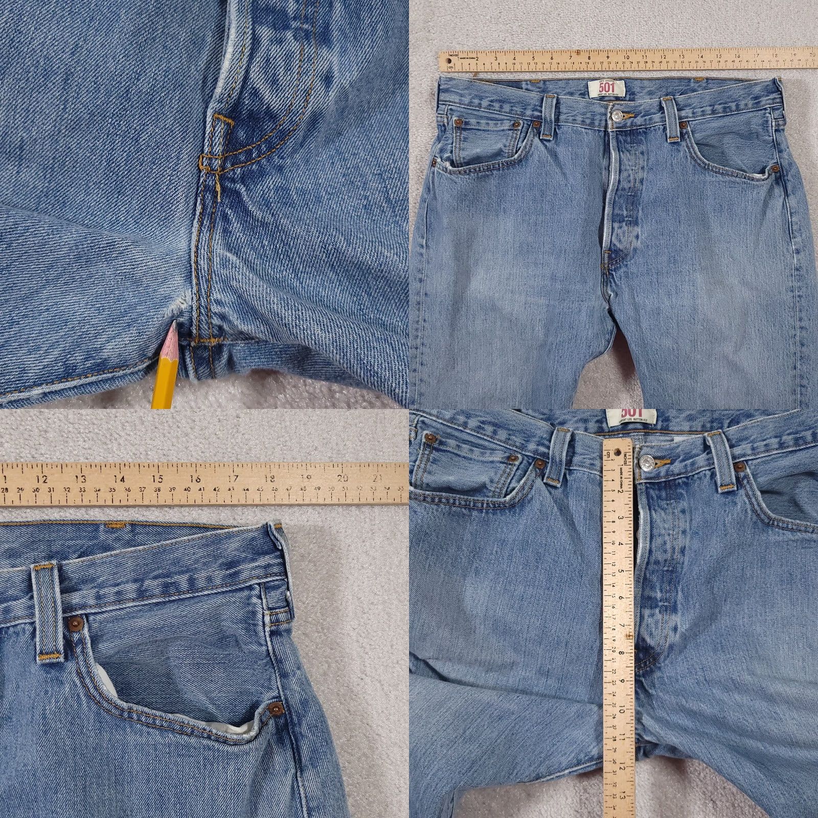 Levi's VINTAGE Levi's 501 Original Fit Button Fly Straight Leg Jeans Mens 38x30 Workwear Grunge Size US 38 / EU 54 - 8 Thumbnail