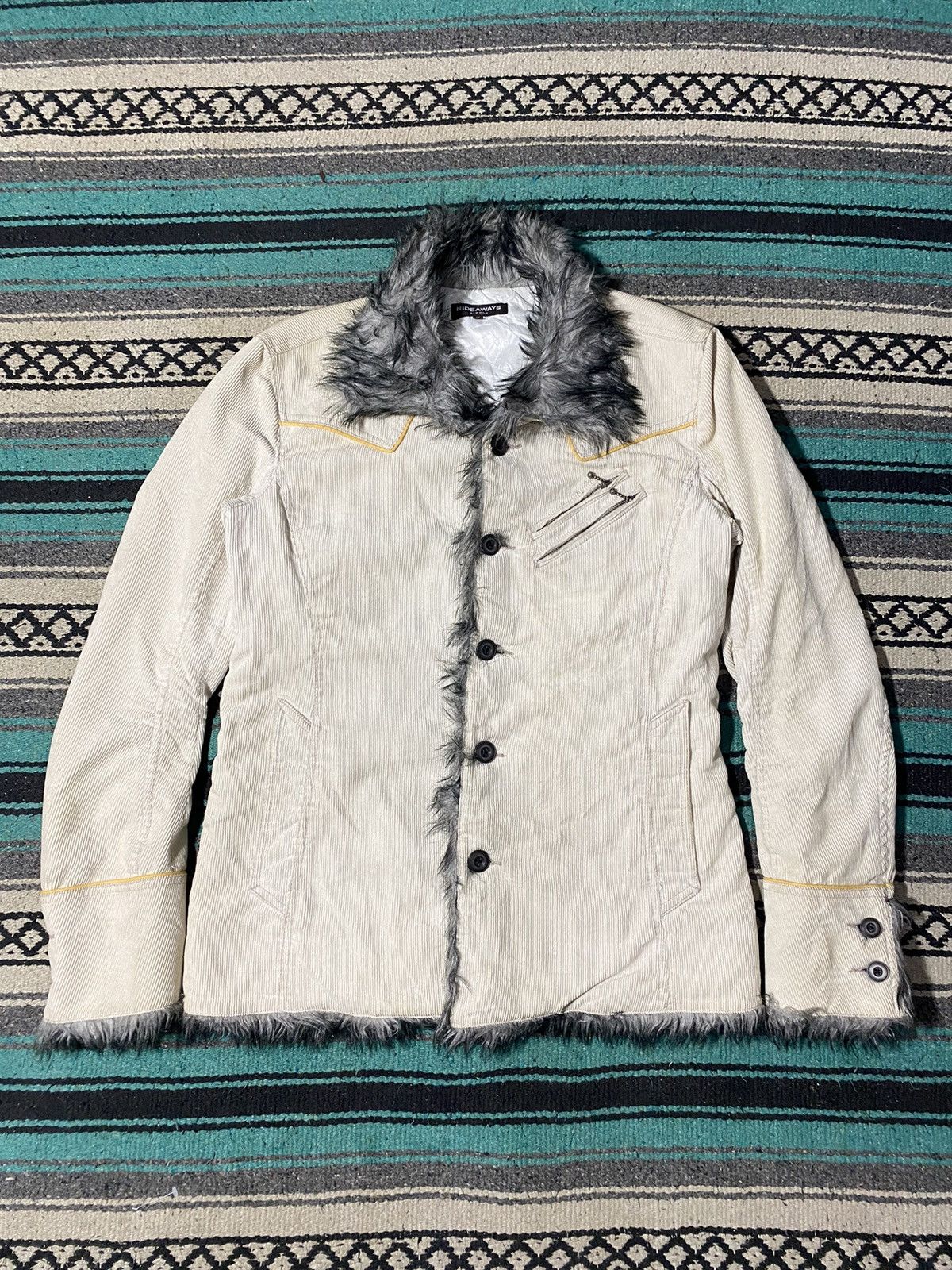 If Six Was Nine Hideaways Nicole Fur Gothic Corduroy Jacket Size US M / EU 48-50 / 2 - 1 Thumbnail