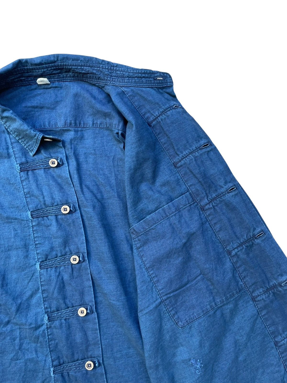 Japanese Brand 45rpm Indigo Dyed Unique Flap Japan Soft Denim Shirt Size US L / EU 52-54 / 3 - 11 Thumbnail