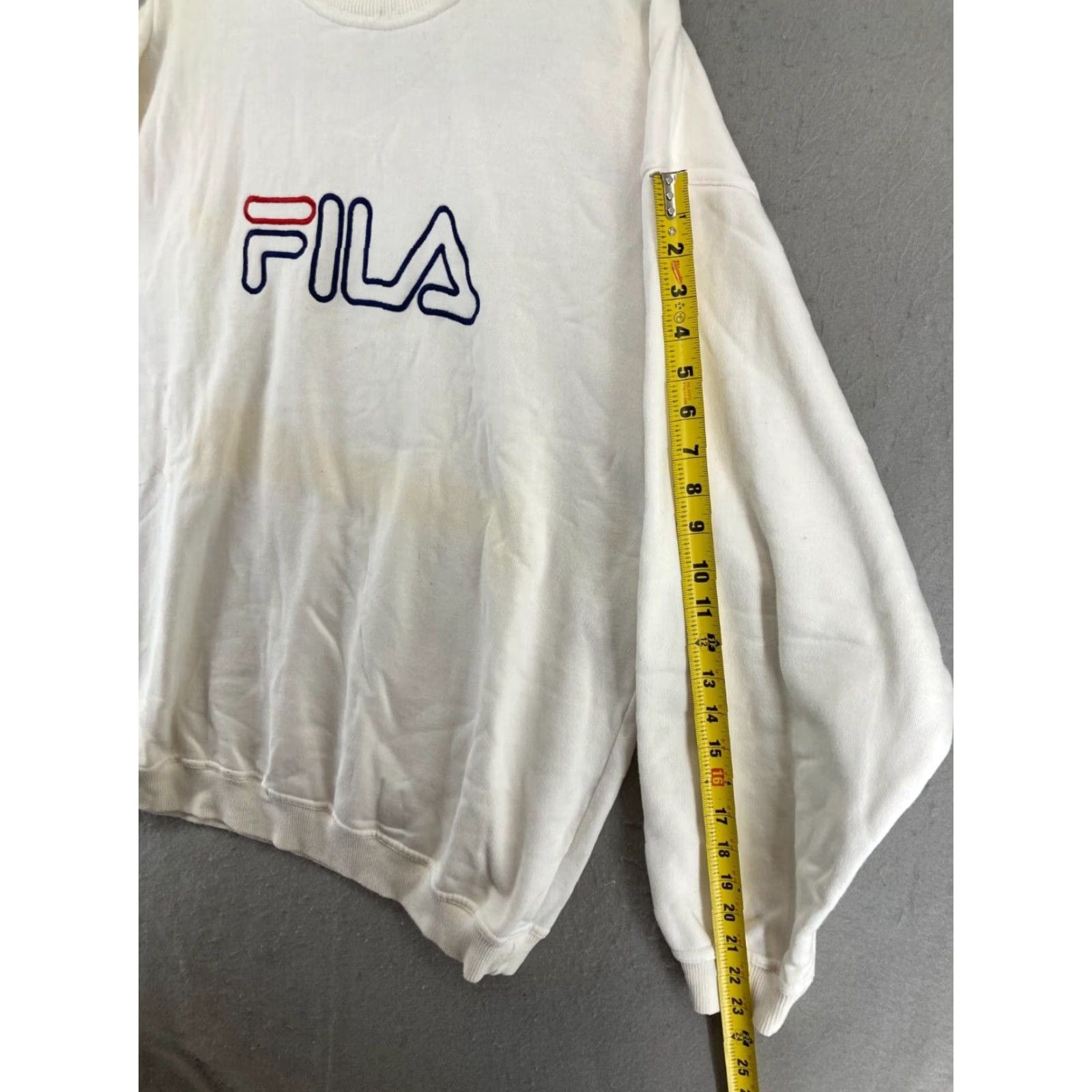 Fila Fila Athletic Sweatshirt XL White Pullover Crew Neck 90s Mens Size US XL / EU 56 / 4 - 4 Thumbnail
