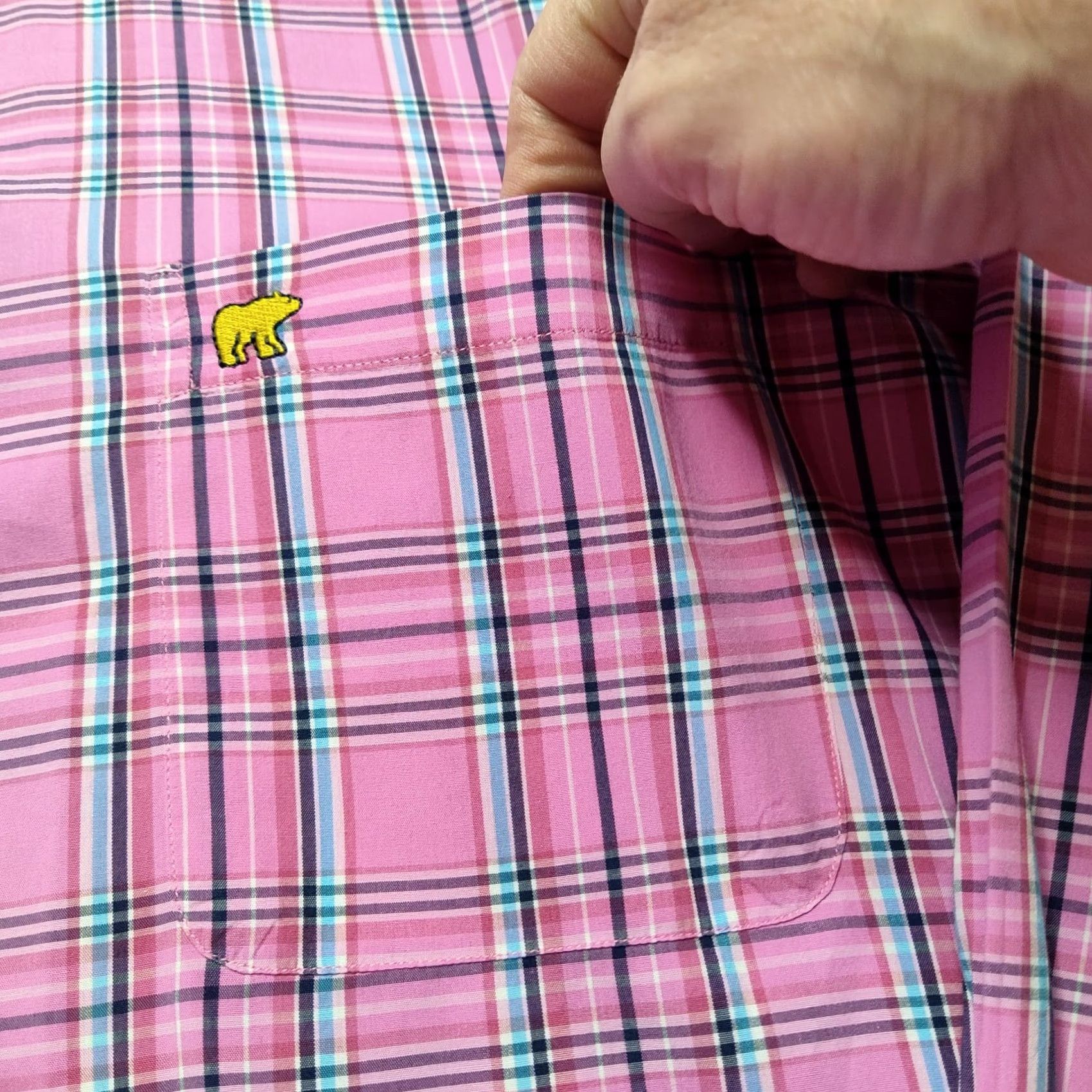 Pinko JACK NICKLAUS NON-IRON Men Large Pink Plaid L/S Button-Up Shirt EUC Size US L / EU 52-54 / 3 - 6 Thumbnail