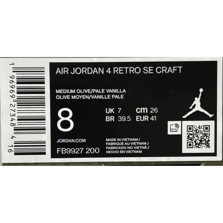 Nike Air Jordan 4 Retro “Craft Medium Olive” Size US 8 / EU 41 - 6 Thumbnail