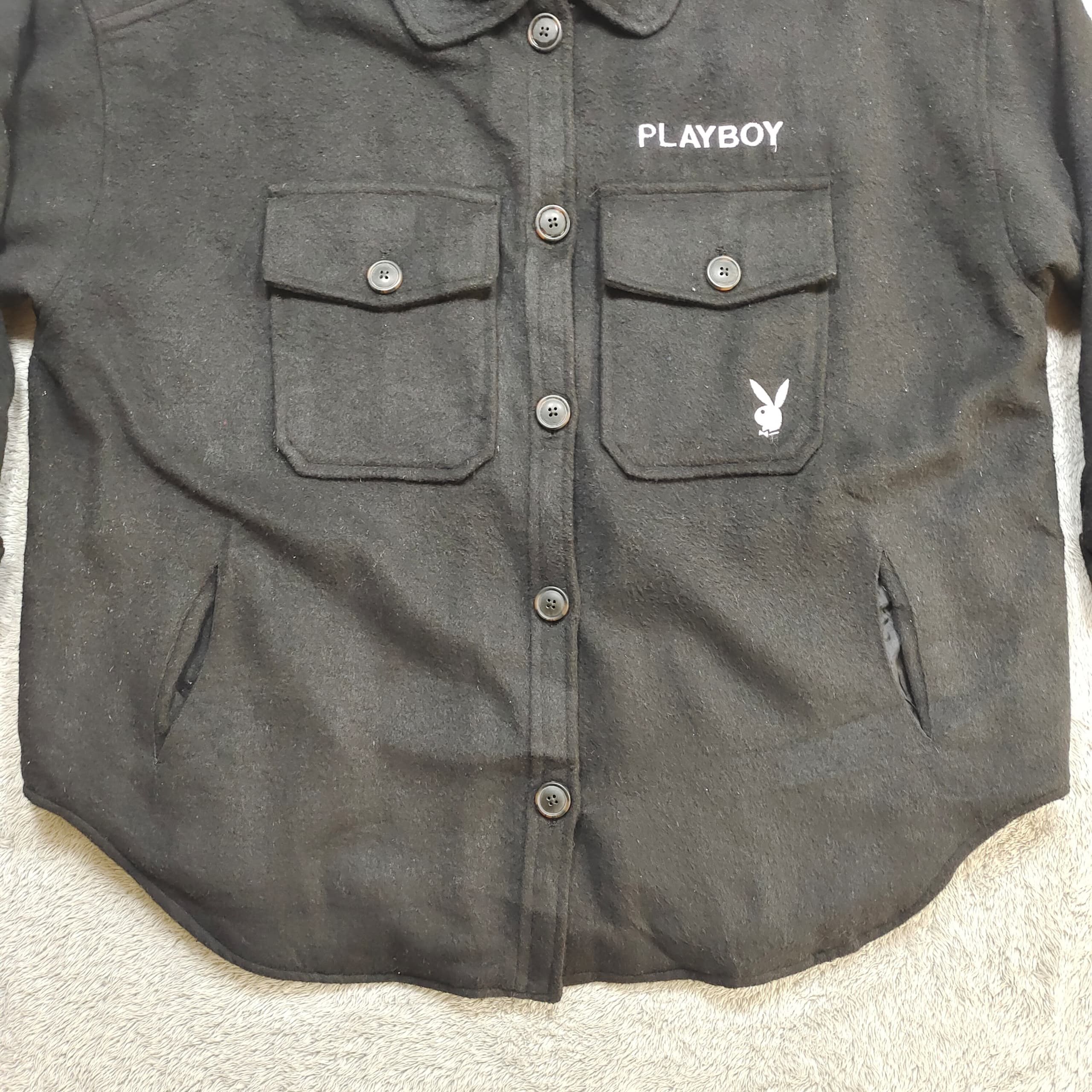 Playboy Playboy Bunny Vintage Black Wool Shacket Jacket (NWT) Size US M / EU 48-50 / 2 - 3 Thumbnail