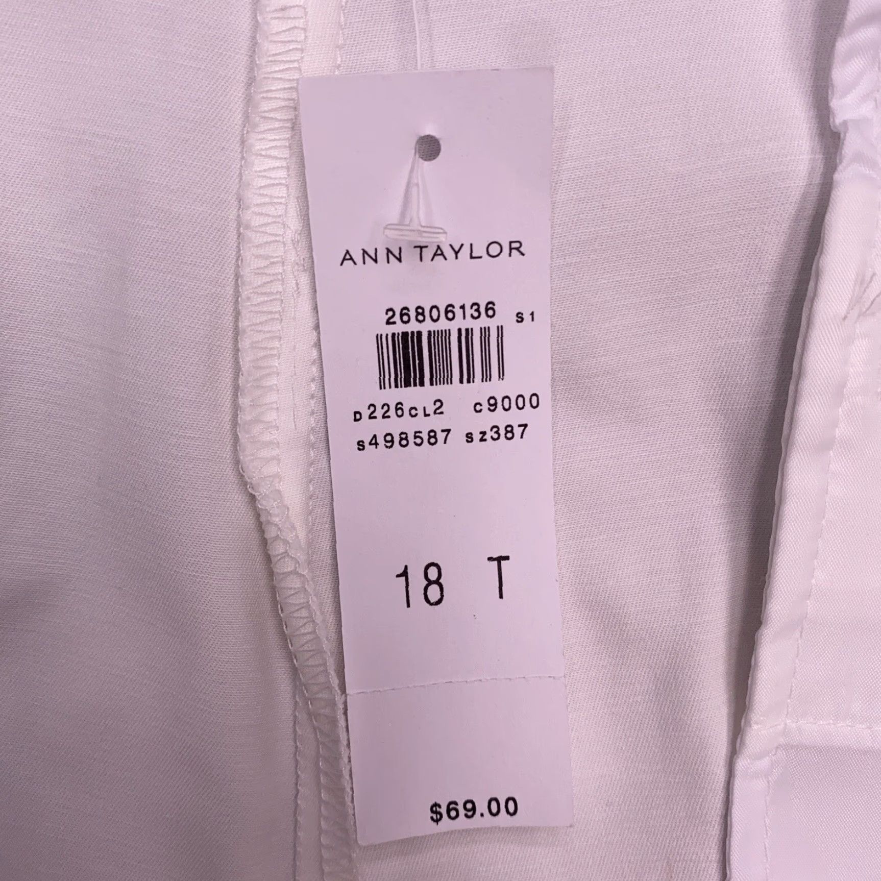 Ann Taylor Ann Taylor Cotton Crop Pants 18 Tall White Mid Rise Stretch New Pants Tall White 18 Size 40" / US 18 - 4 Thumbnail