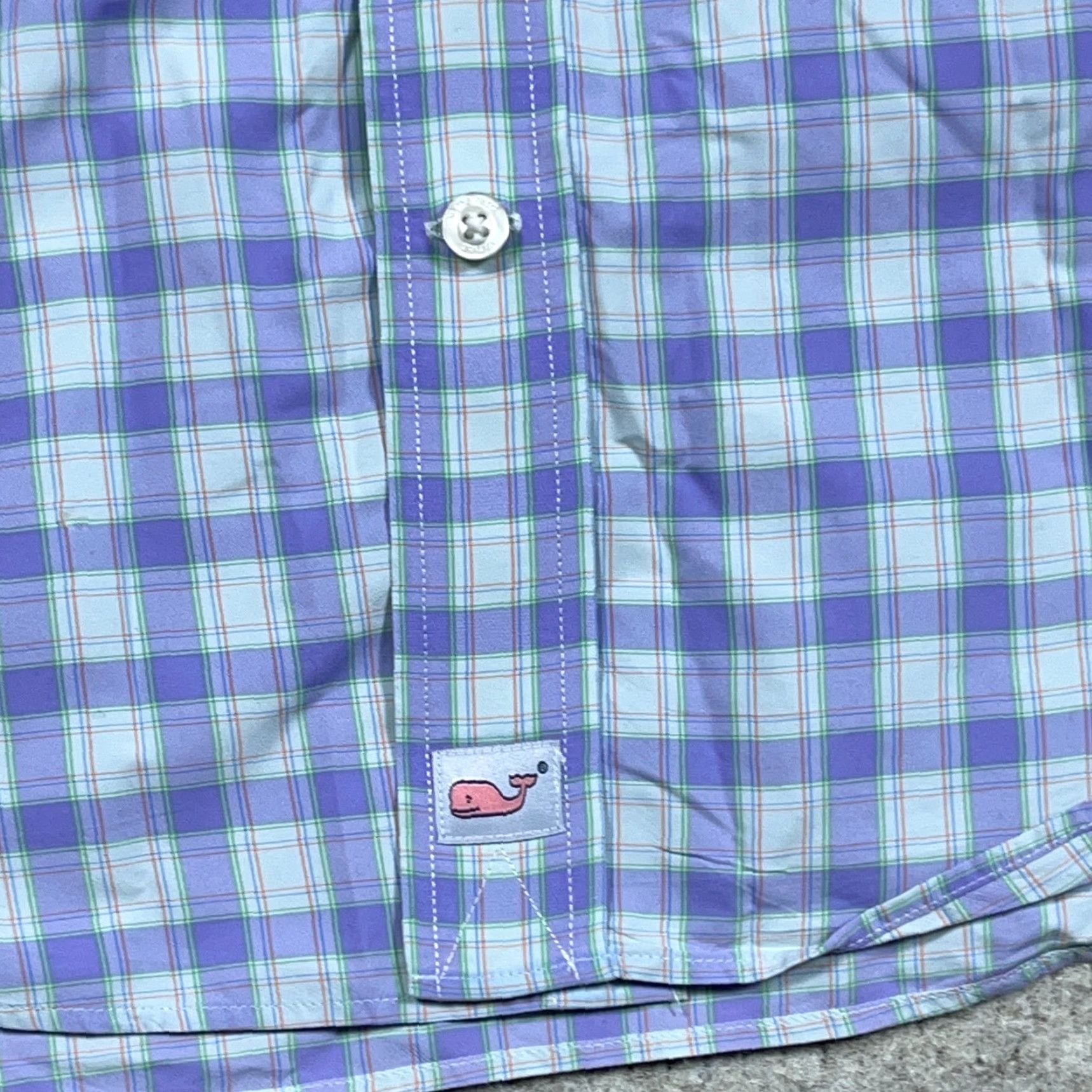Vineyard Vines Vineyard Vines Shirt Men Medium Purple Nylon Button-Up Performance Classic Fit Size US M / EU 48-50 / 2 - 4 Thumbnail