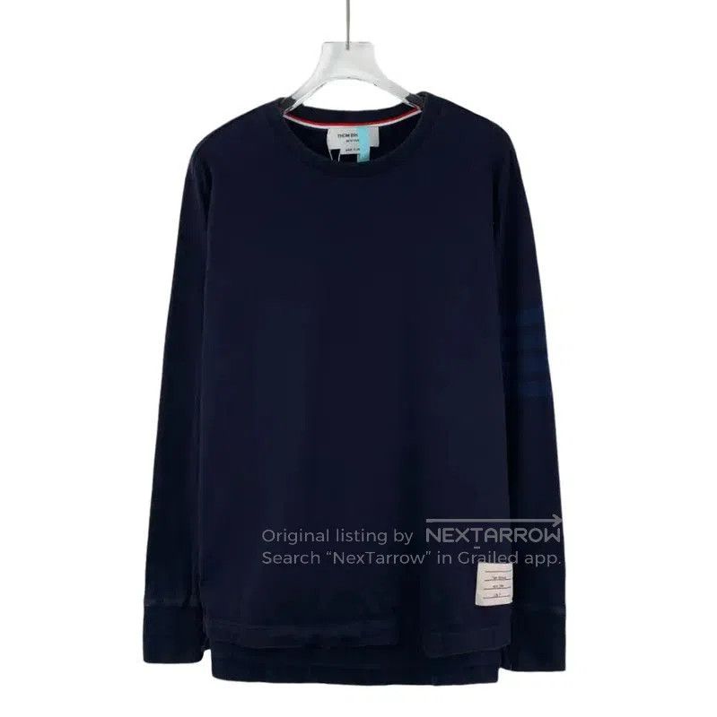 Thom Browne Women's Navy Cotton Pullover Sweater .