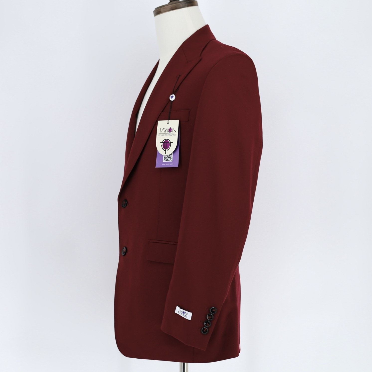 The Unbranded Brand Tayion Collection Suit Jacket Men's Red Solid Blazer 38R Size 38R - 3 Thumbnail
