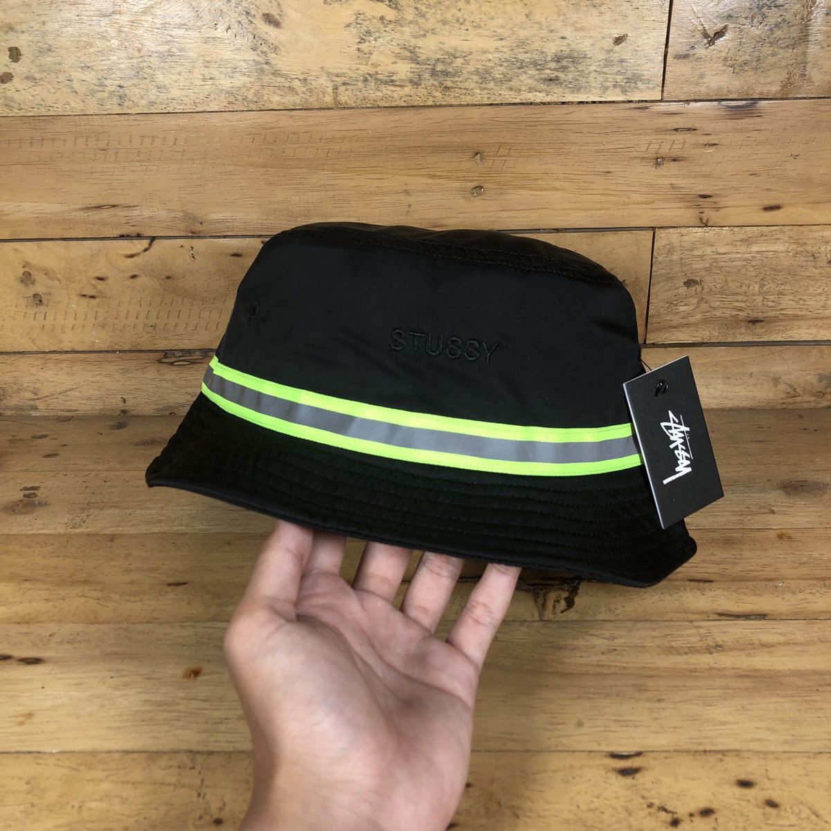 Stussy × Vintage Stussy Reflective Tape Bucket Size ONE SIZE - 1 Thumbnail