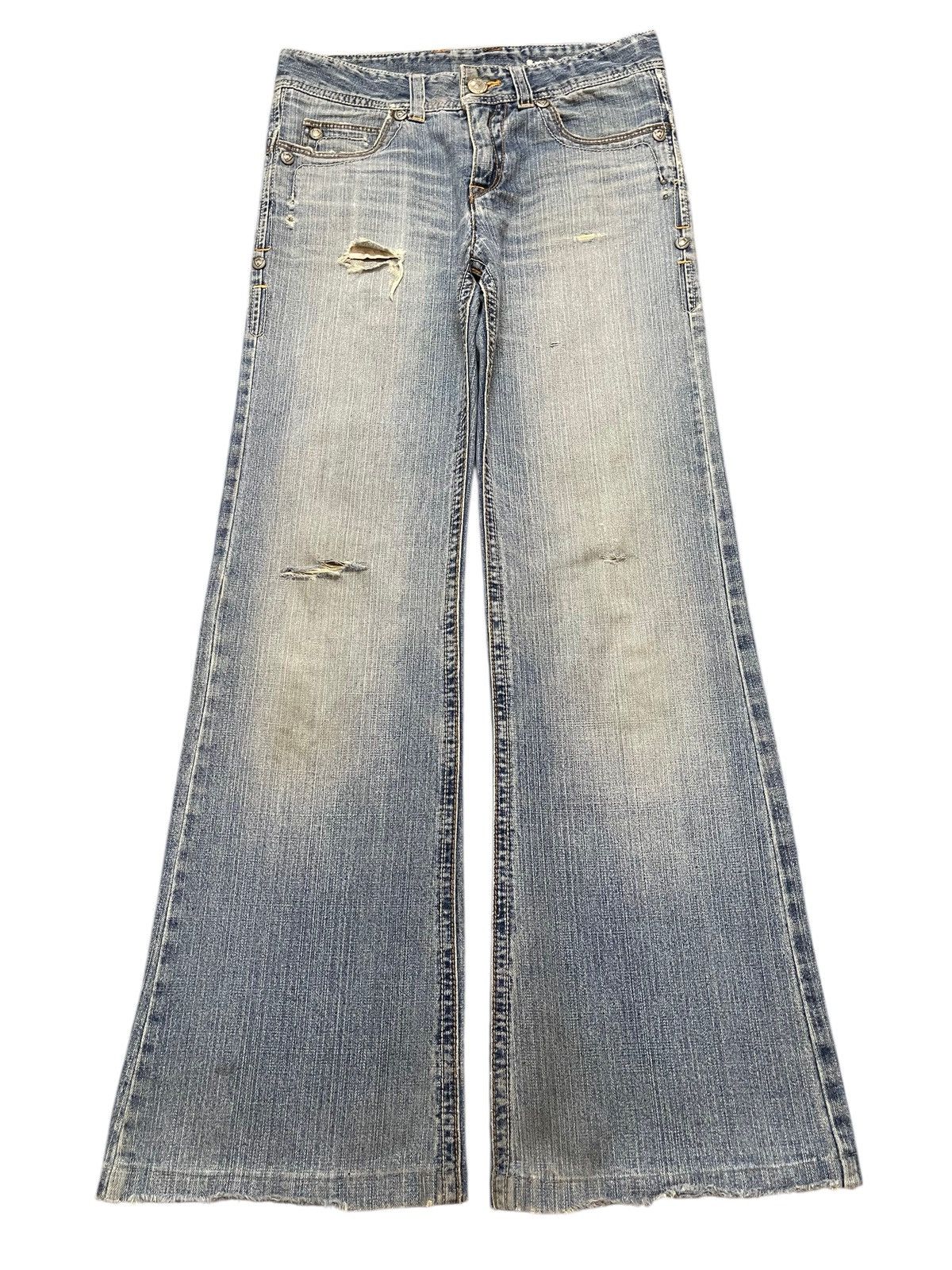 semanticdesign Vintage Japanese Brand Faded Wash Distress Flared Jeans Size US 29 - 1 Thumbnail
