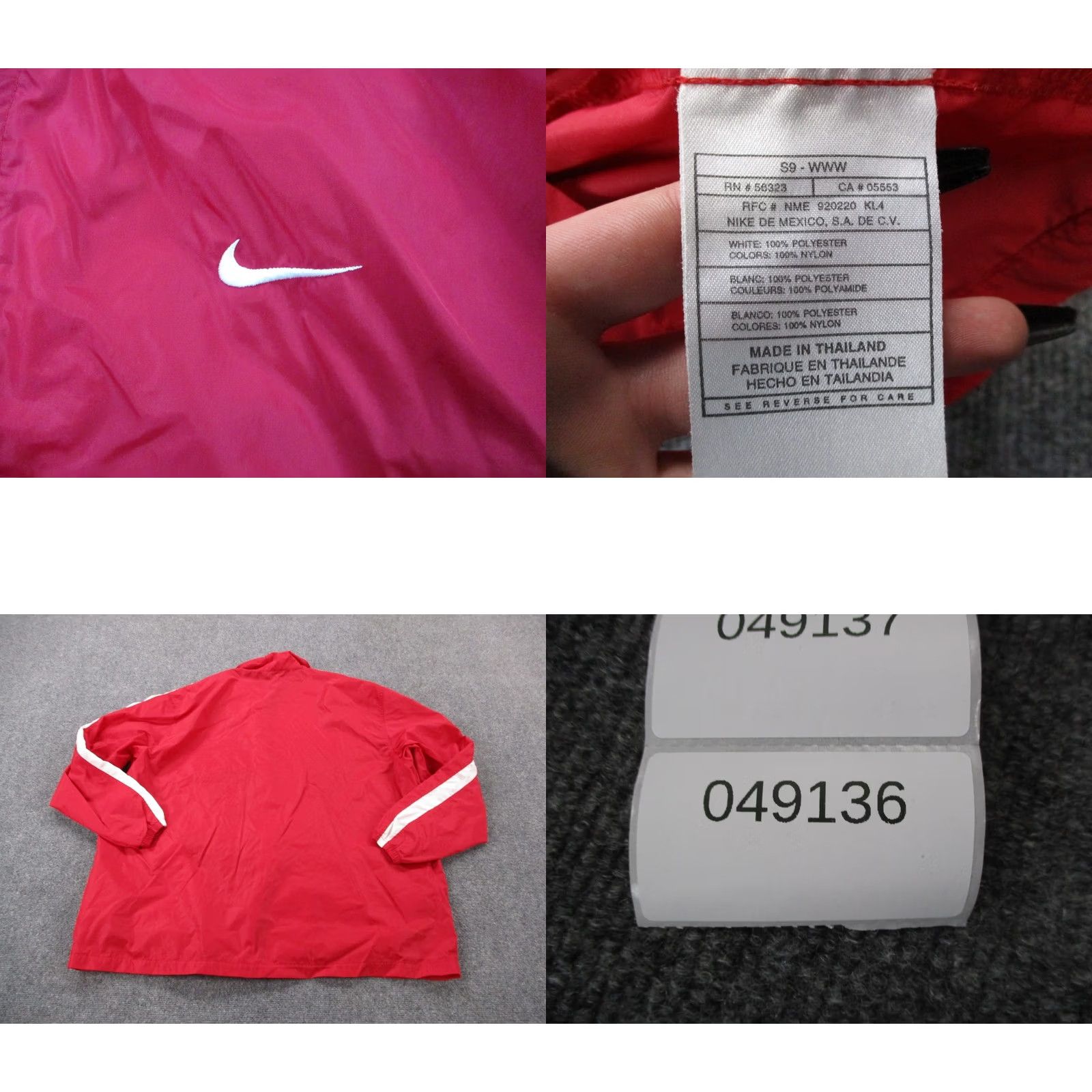 Nike VINTAGE Nike Jacket Mens 2XL Red Swoosh Windbreaker Casual Zipper Full Zip Pockets Lightweight Athletic 90s Y2K Style Size US XXL / EU 58 / 5 - 8 Thumbnail