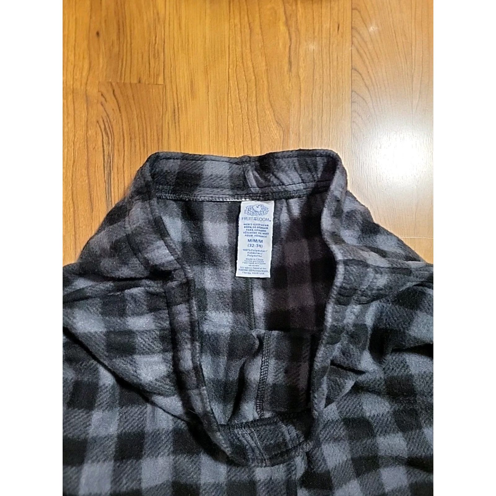 Fruit Of The Loom Fruit Of The Loom Pajama Pants Black Gray Checkered 32-34" Small Men’s Shirt? Size US 29 - 2 Thumbnail