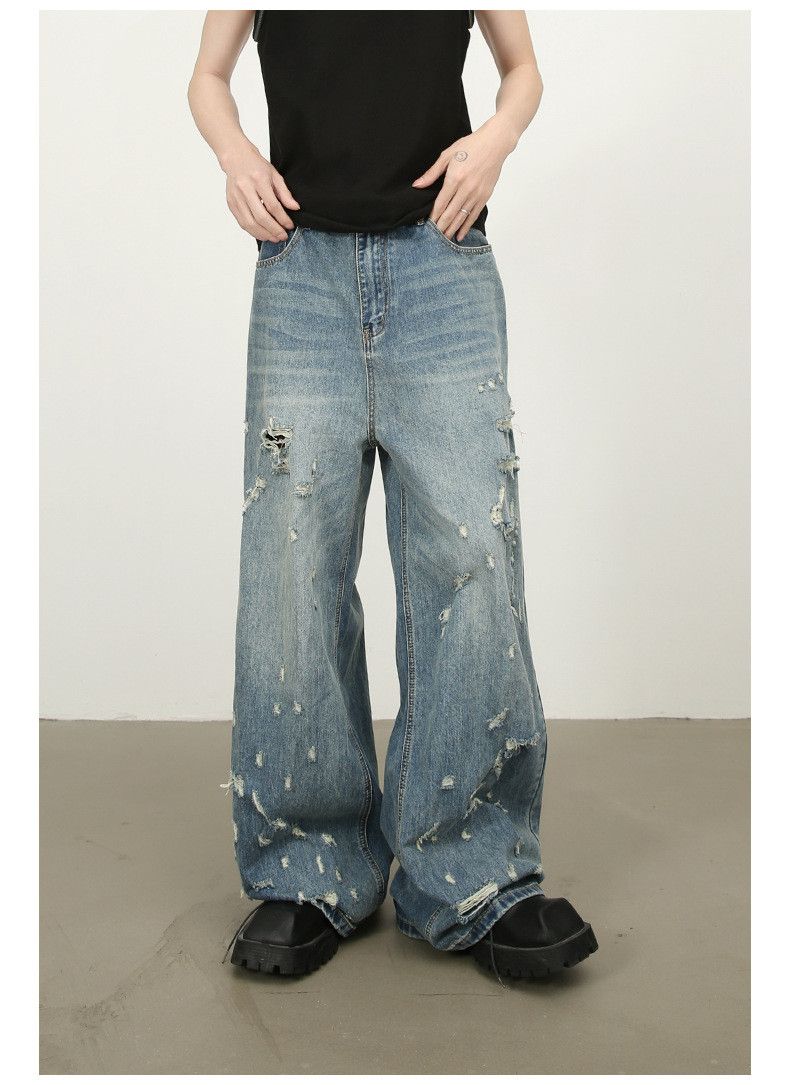 Japanese Brand × Jean American style distressed high street washed ripped jeans Size US 32 / EU 48 - 3 Thumbnail