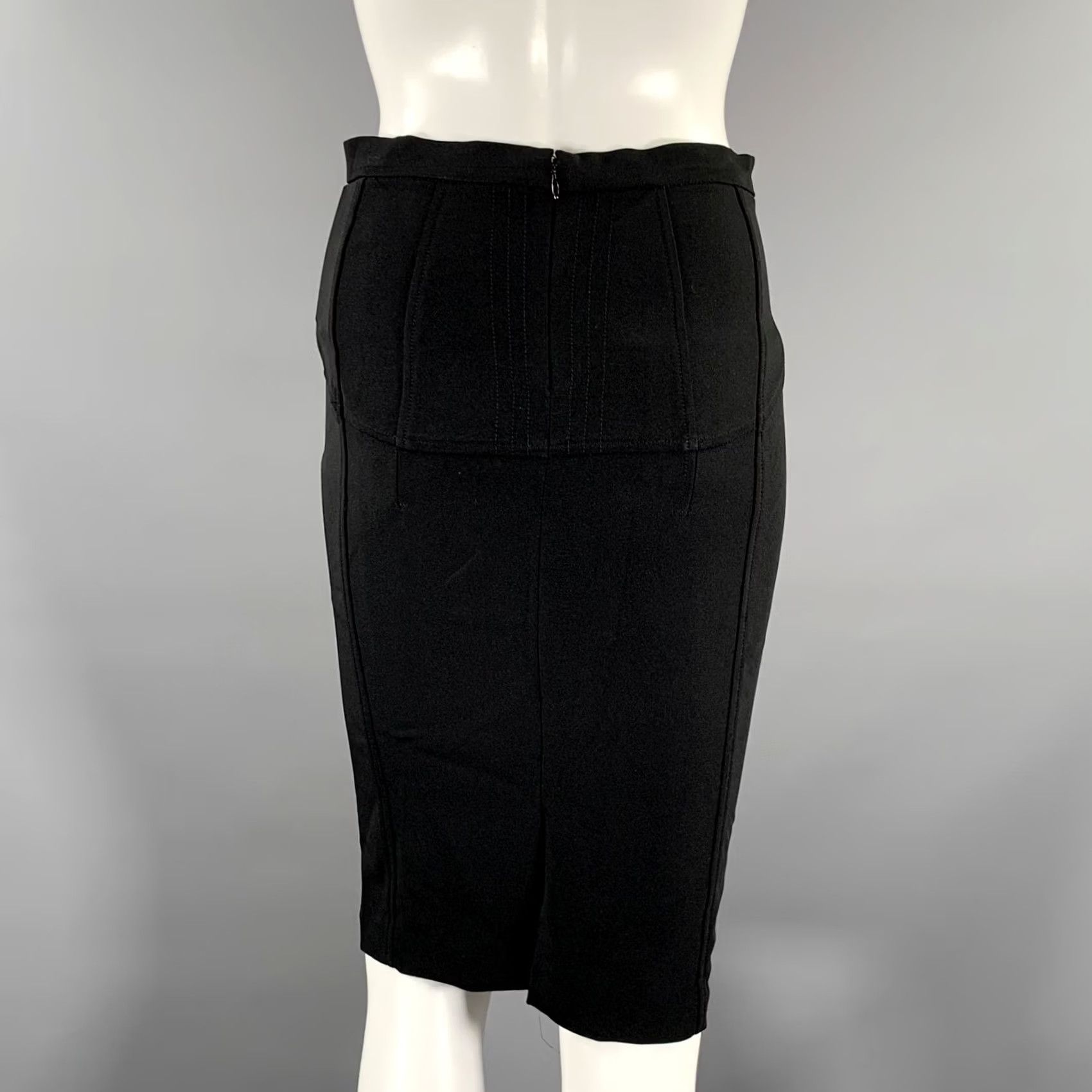 Dolce & Gabbana DOLCE & GABBANA Black Acetate Polyamide Skirt Size 0 Knee-Length Women Size 25" / US 0 / IT 36 - 2 Thumbnail