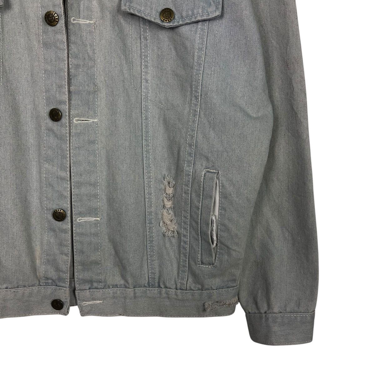 Japanese Brand 🔥VINTAGE DENIM JACKET BIKER UNBRANDED BIG LOGO BACK HIT Size US M / EU 48-50 / 2 - 7 Thumbnail