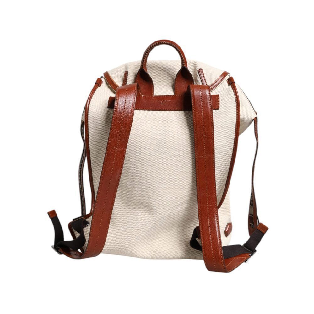 Dolce & Gabbana Dolce & Gabbana Beige Brown Canvas Leather EDGE Travel Men B Size ONE SIZE - 5 Thumbnail
