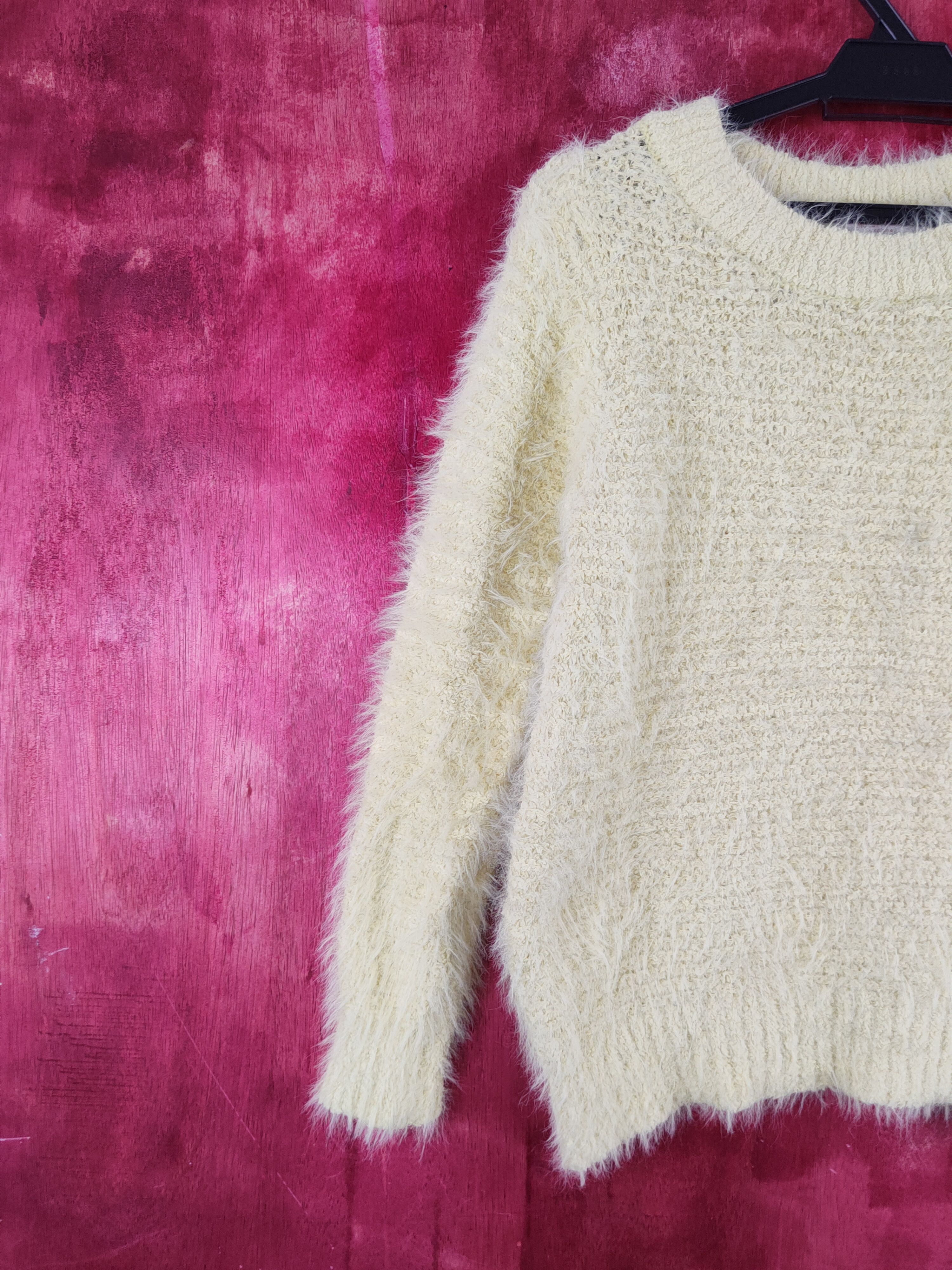 Aran Isles Knitwear Chocol Raffine Robe Yellow Fur Mohair Knitwear #S2009 Size S / US 4 / IT 40 - 3 Thumbnail