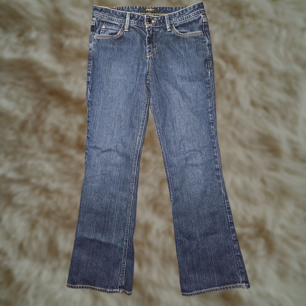 Eddie Bauer VINTAGE Eddie Bauer Jeans Womens 4 Blue Classic Boot Cut Denim Stretch Mid Rise Fall 07 Size 27" / US 4 / IT 40 - 1 Thumbnail