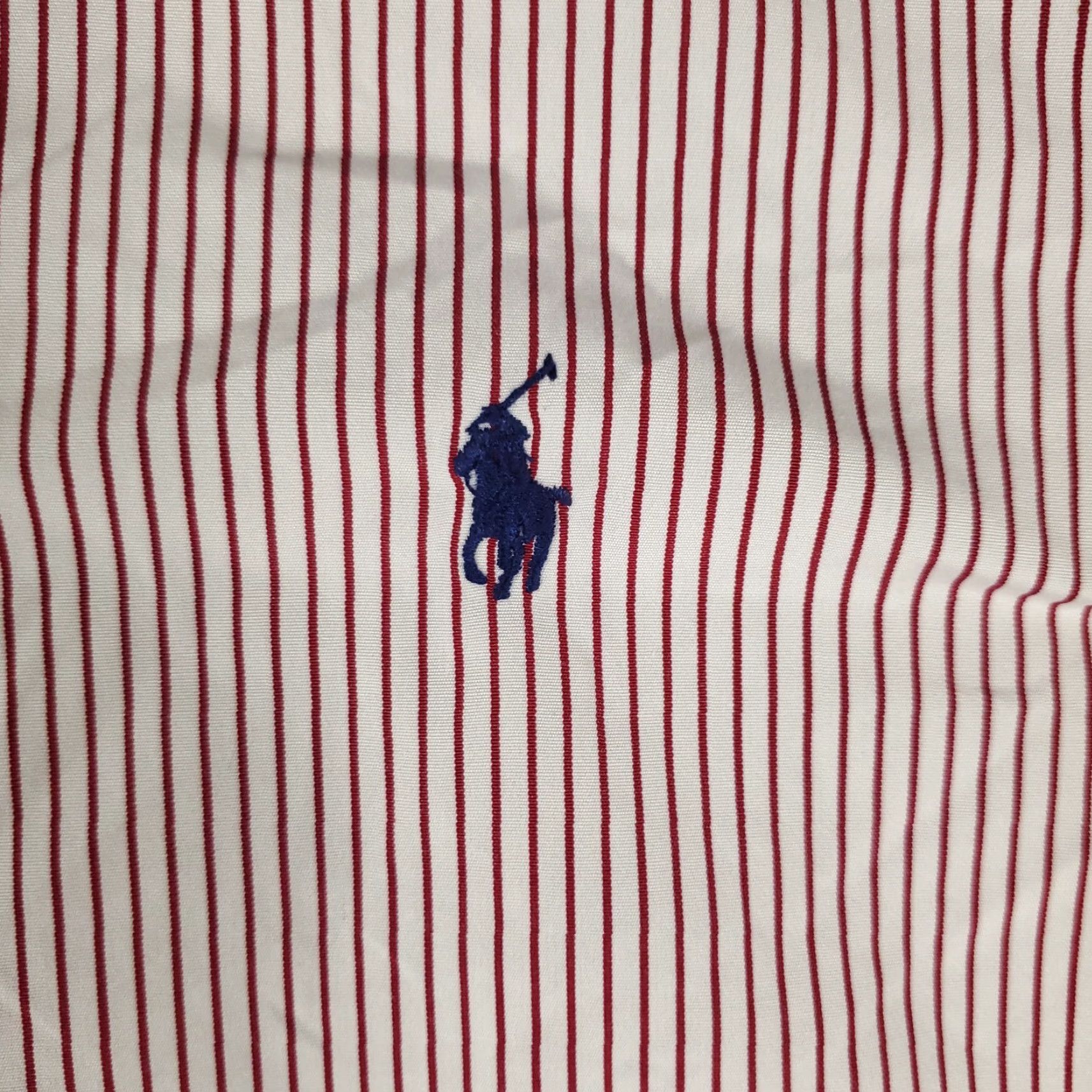 Ralph Lauren Ralph Lauren Dress Shirt Mens 17.5 Red Striped Button-Down Long Sleeve Cuff Regular Fit 100% Cotton Classic/Preppy Style Mens Men’s Shirt Size 46R - 3 Thumbnail