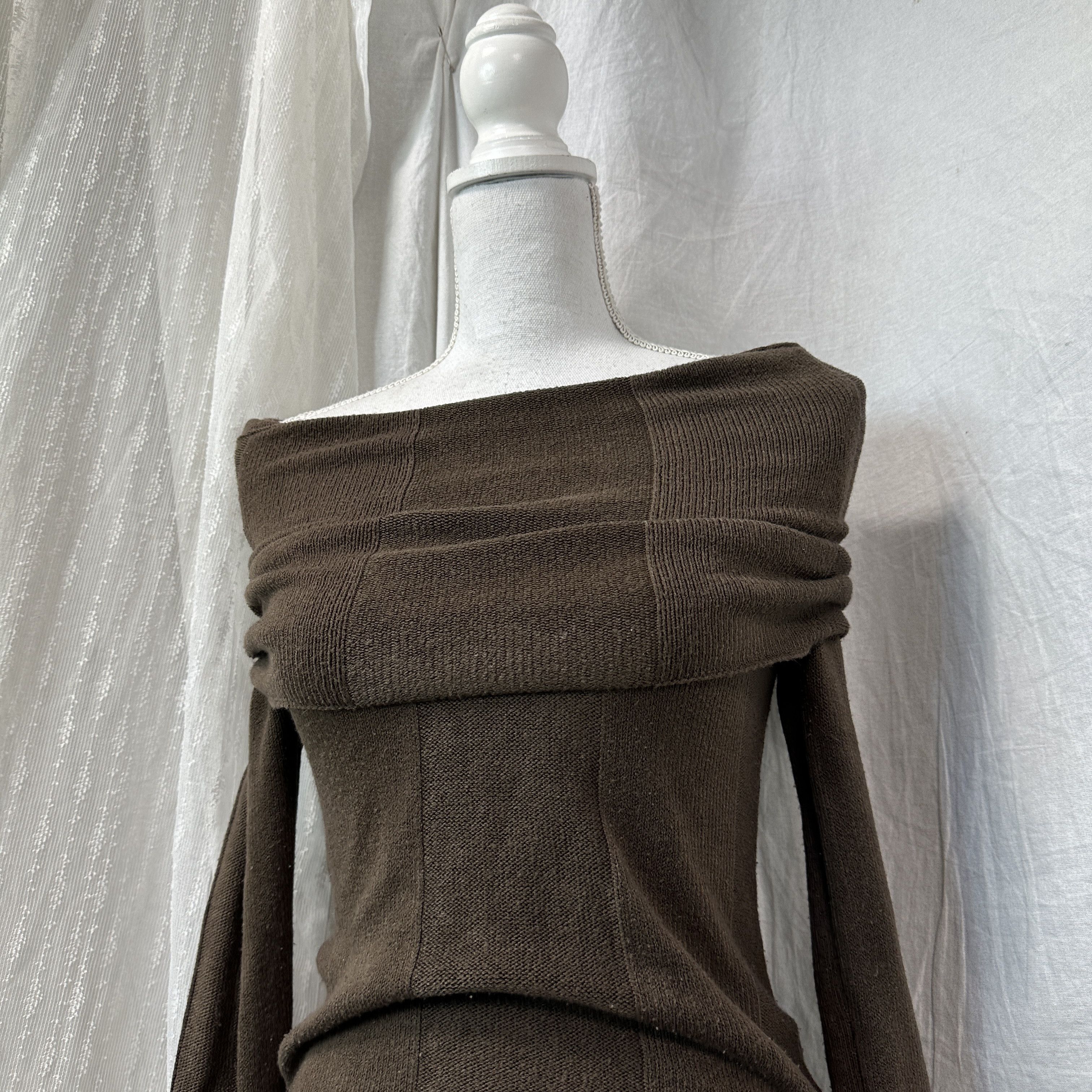 Vintage Vintage Avant Garde Bare Shoulders Big Collar Sweater Y2K Size S / US 4 / IT 40 - 2 Thumbnail