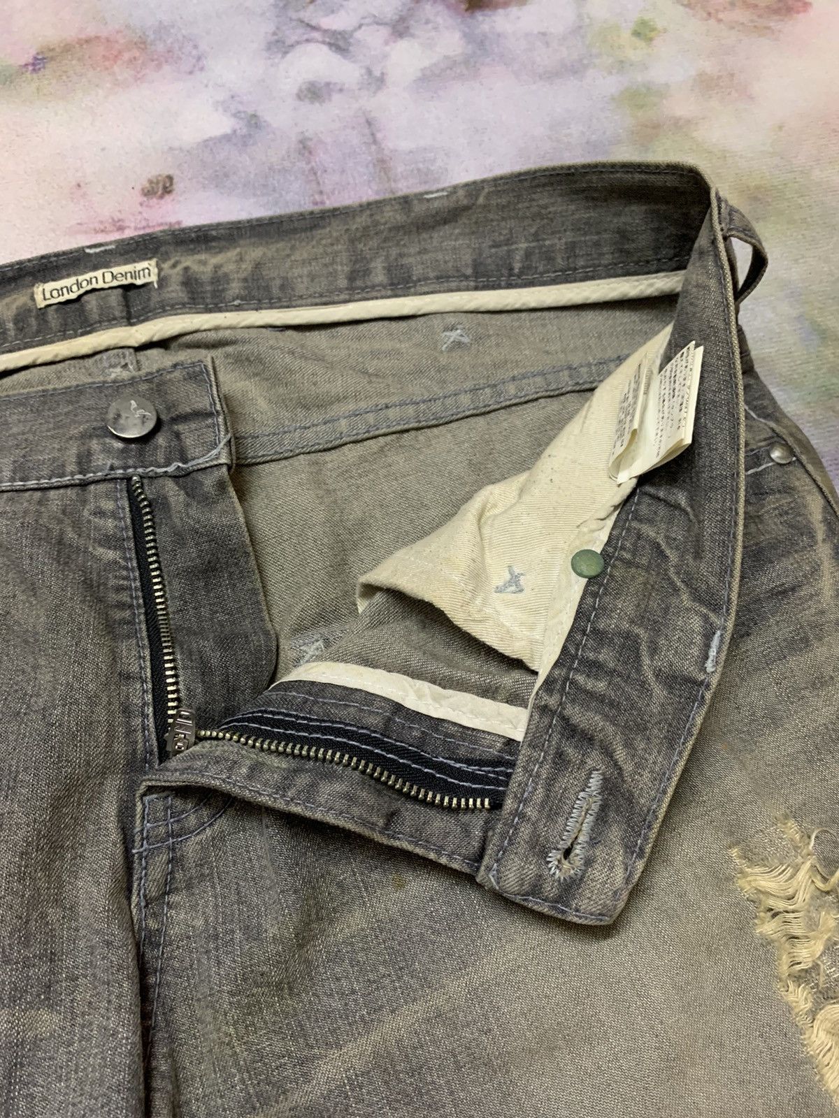 Hysteric Glamour Flare London Denim Mud Washed Distressed Denim Size US 34 / EU 50 - 6 Thumbnail