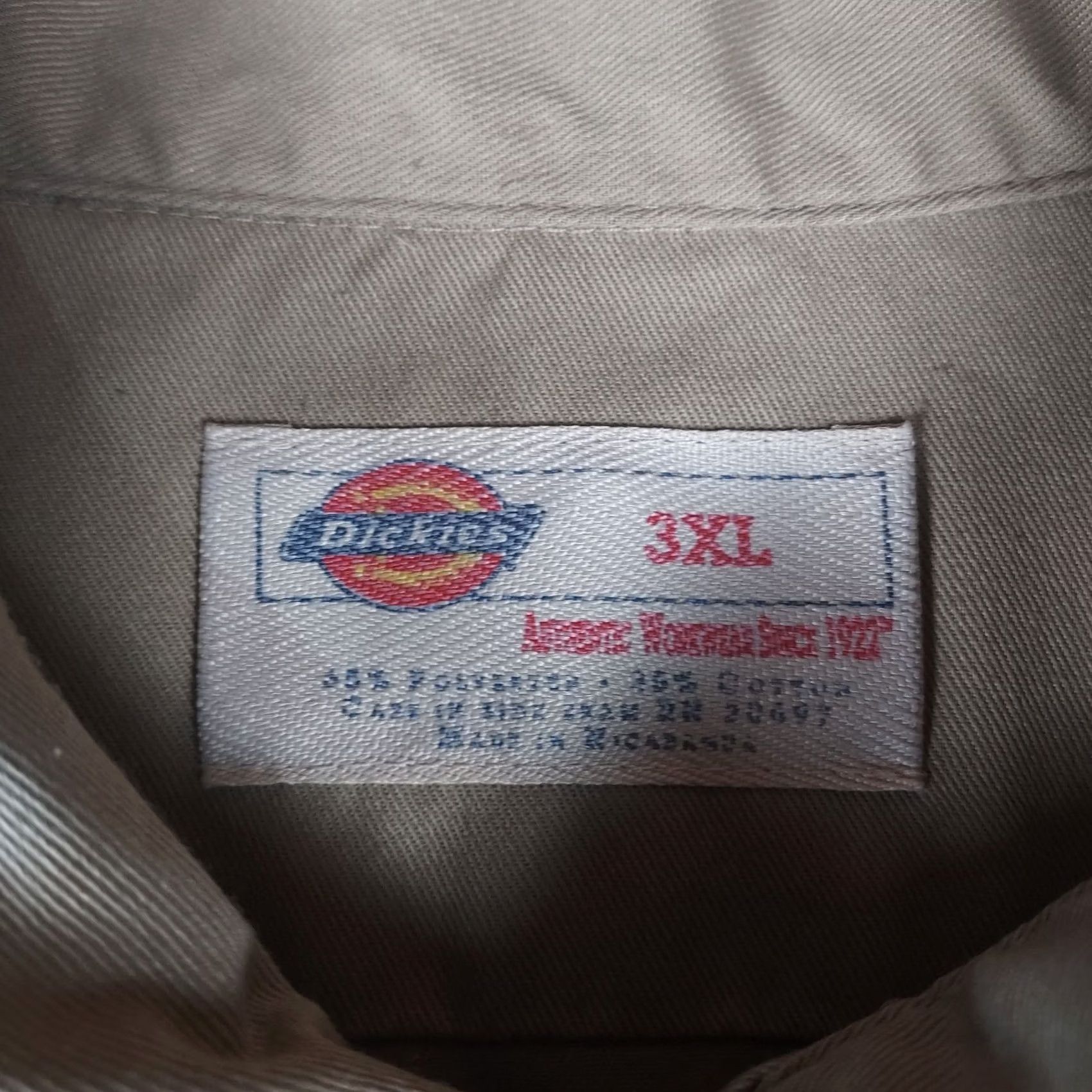 Dickies Dickies 3XL Short-Sleeve Button Down Work Uniform Shirt Beige Khaki Men's Construction Size US XXL / EU 58 / 5 - 3 Thumbnail