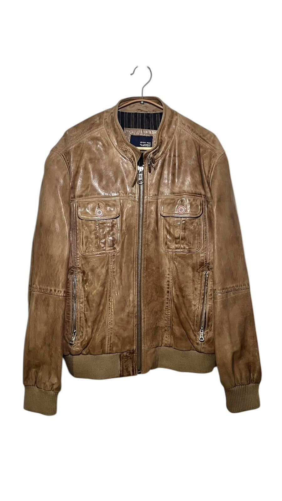 Zara Vintage ZARA MAN Bomber Jacket – Zip-Up Moto Fit Size US M / EU 48-50 / 2 - 2 Thumbnail