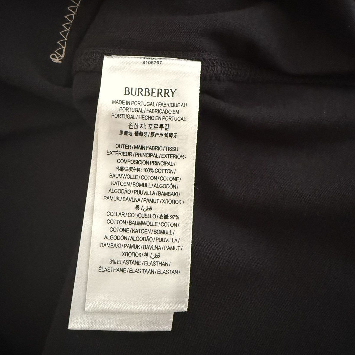 Burberry Burberry Check Patch Cotton T-shirt Black Size Medium Size US M / EU 48-50 / 2 - 5 Thumbnail