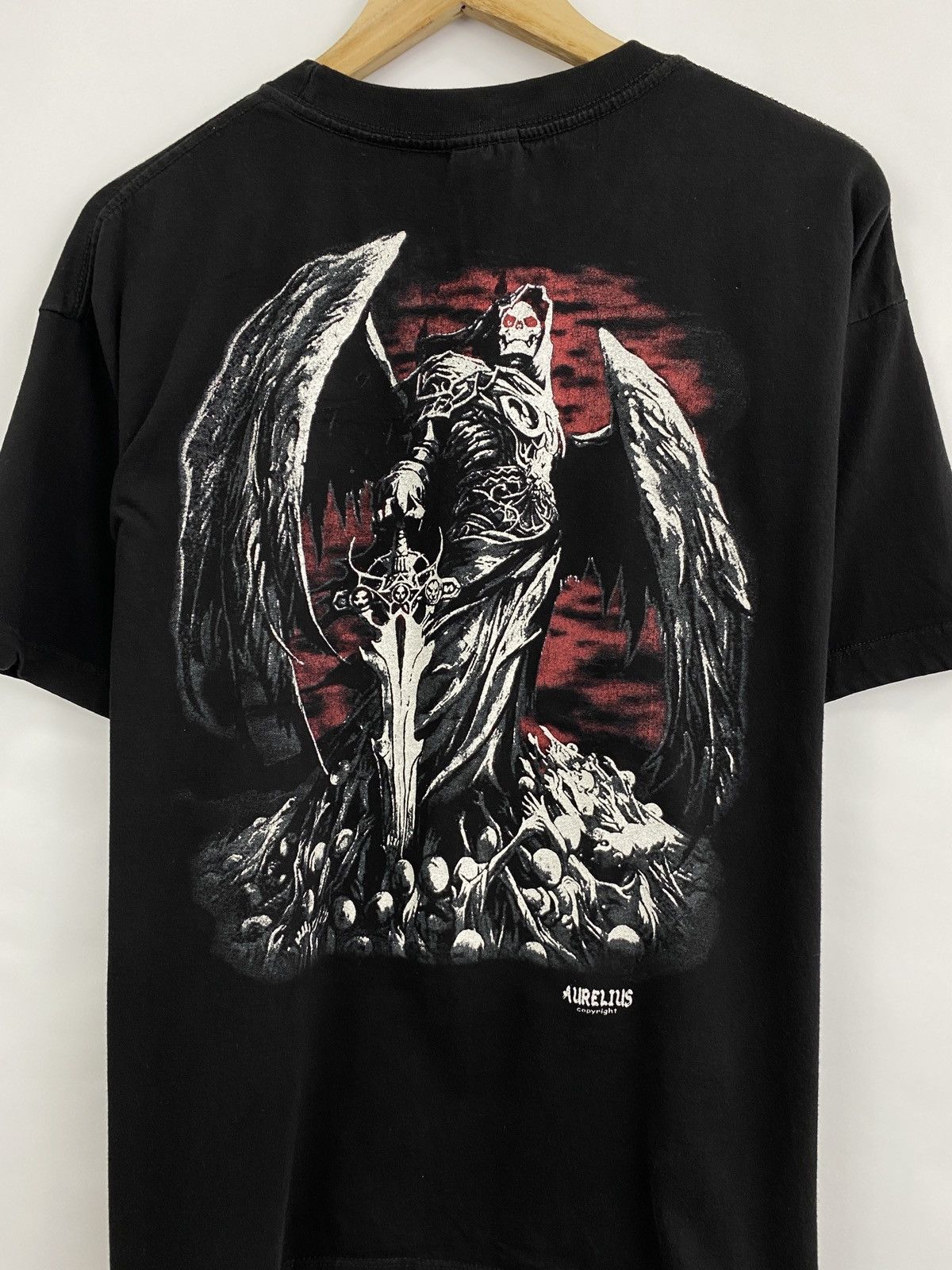 4GSELLER 🇺🇸💀 Vintage Skull Death All Over Print T-Shirt Y2K Retro Rare Size US XL / EU 56 / 4 - 7 Thumbnail