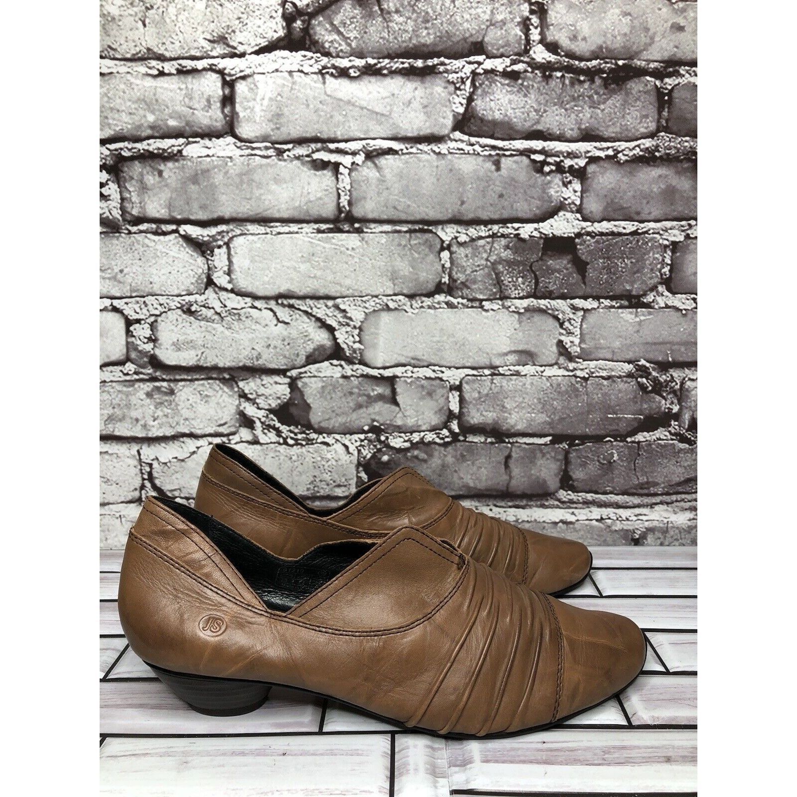 JOSEF SEIBAL Josef Seibel Brown Leather Slip On Heel Booties Shoes Women’ Size US 9 / IT 39 - 3 Thumbnail