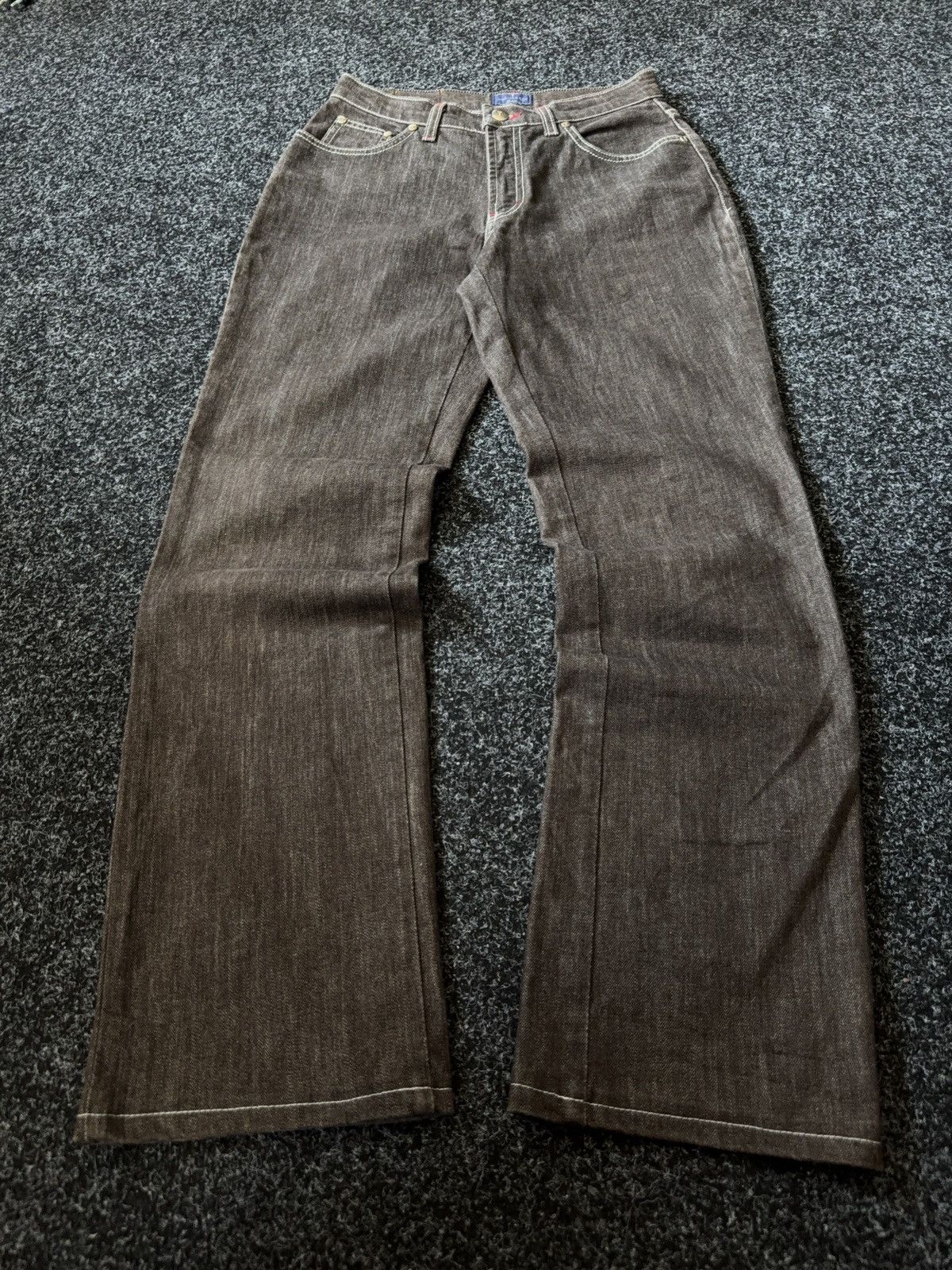 Trussardi Vintage 90s Retro Trussardi Jeans Brown Denim Bootcut Pants Size 27" / US 4 / IT 40 - 1 Thumbnail