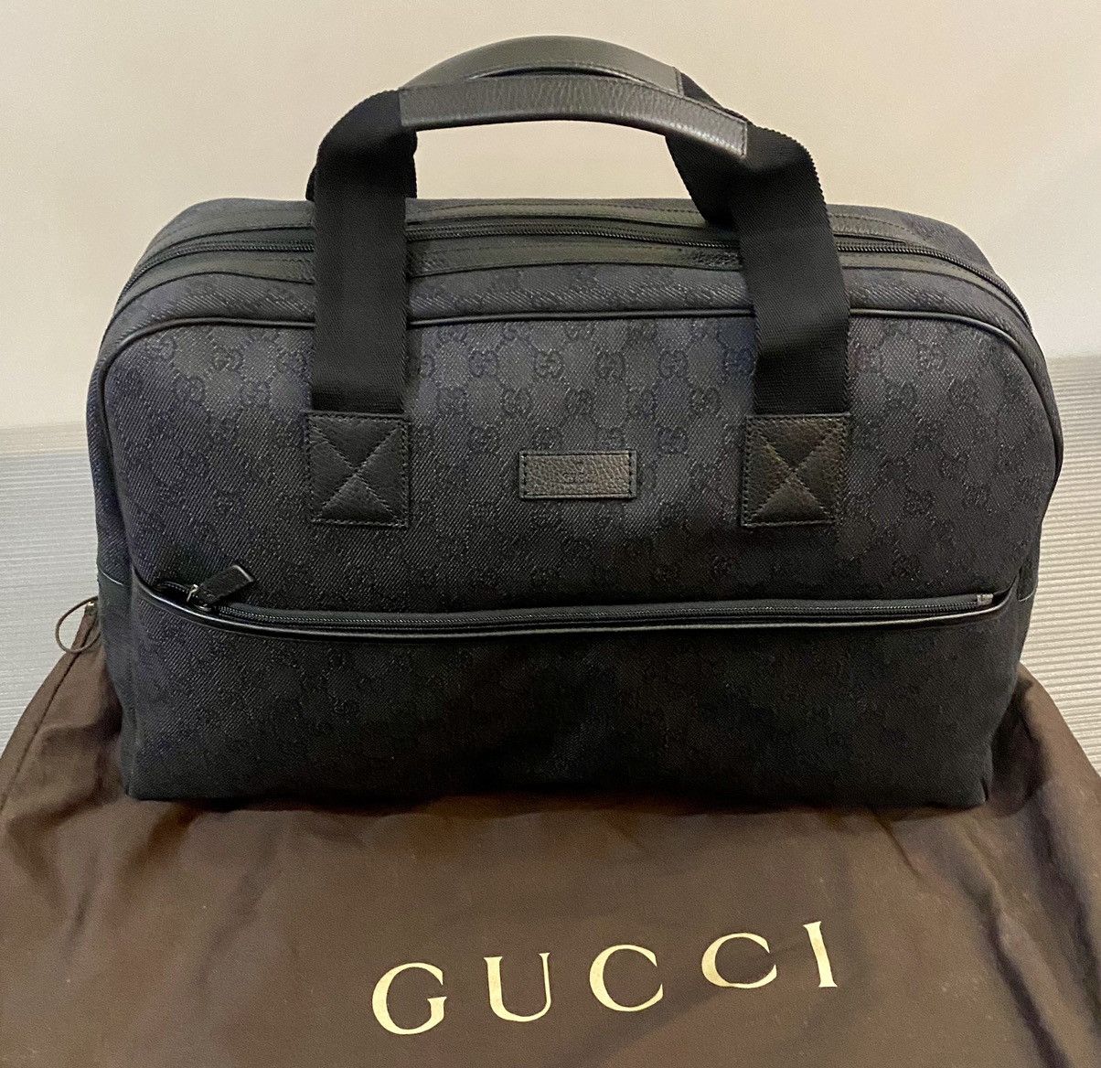 Gucci Gucci 🇮🇹 Nero GG kanvas/leather carry all bowler unisex NEW Size ONE SIZE - 5 Thumbnail