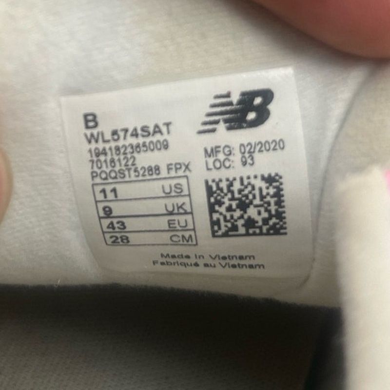New Balance New Balance 574 White Silver Pink Green Sneakers Women's 8 Size US 11 / EU 44 - 6 Thumbnail