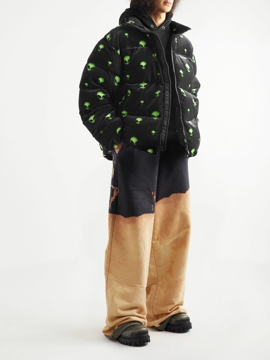 Vetements RARE Space Alien Head Velvet Down Padded Puffer Jacket FW22 Size US L / EU 52-54 / 3 - 13 Thumbnail