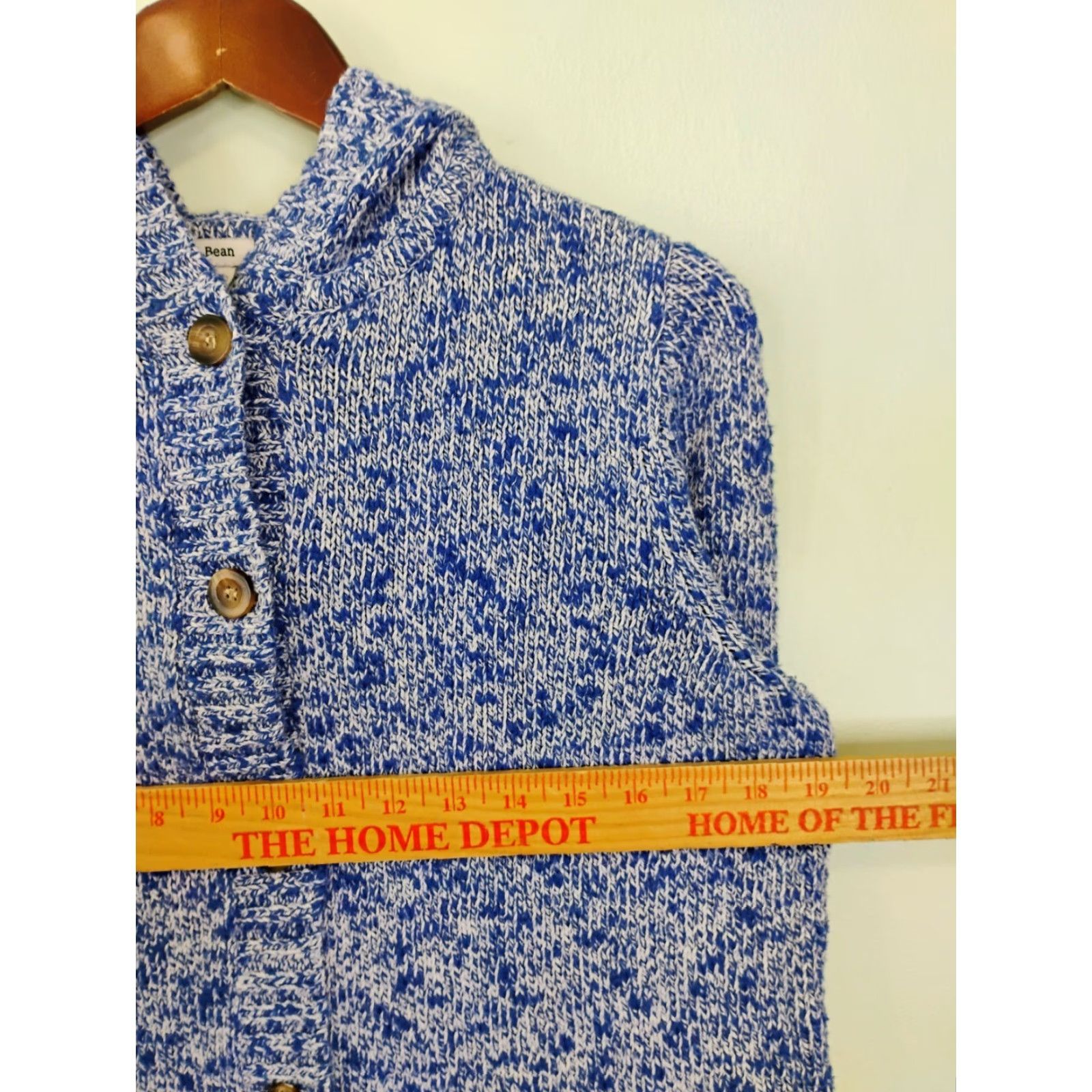 Vintage VINTAGE LL Bean Knit Hooded Long Sleeve Sweater Womens Medium Blue Button Up Cardigan Size M / US 6-8 / IT 42-44 - 6 Thumbnail