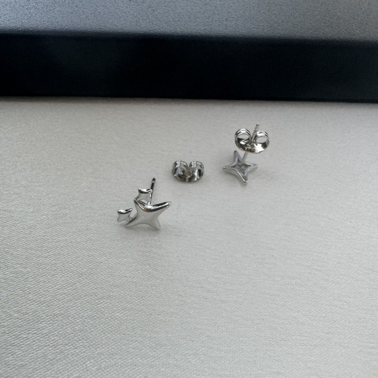 Designer Asymmetry Four-pointed Star Stud Earrings for Women Men Size ONE SIZE - 5 Thumbnail