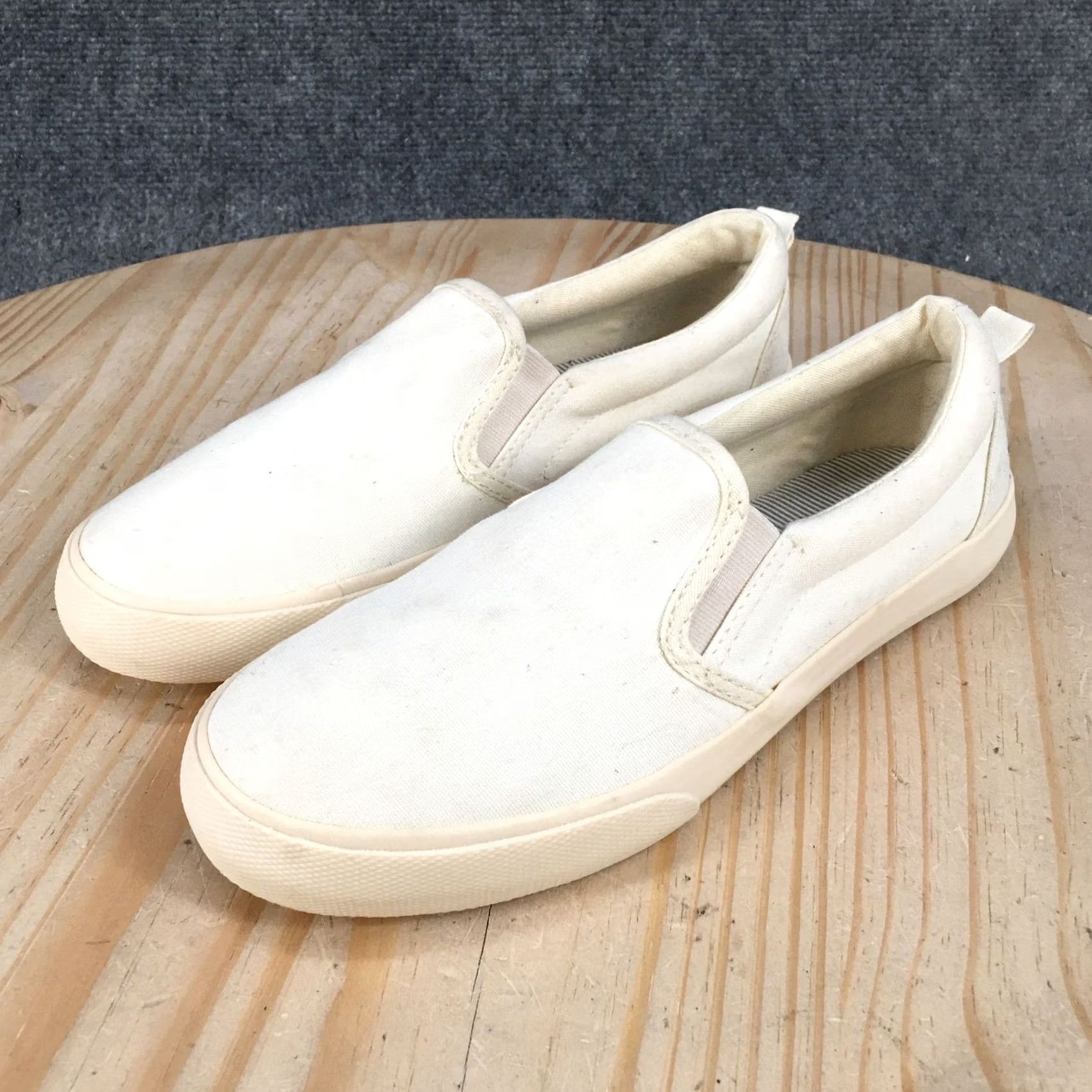 Vintage A New Day Shoes Womens 6 Casual Comfort Slip On Low Top Sneakers White Canvas Size M / US 6-8 / IT 42-44 - 6 Thumbnail