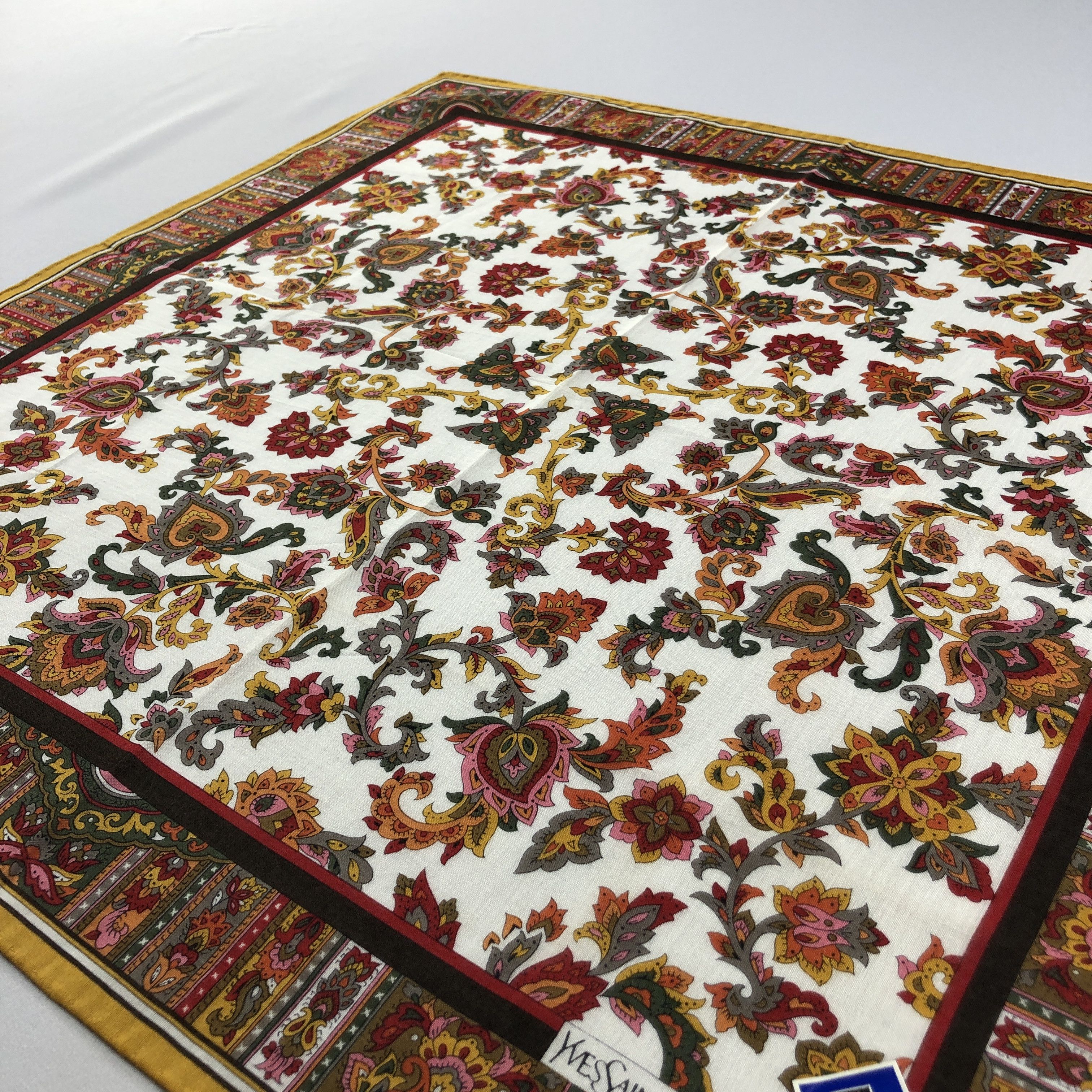 Vintage × Yves Saint Laurent YSL Paisley Handkerchief Neckerchief Bandana H2603 Size ONE SIZE - 2 Thumbnail