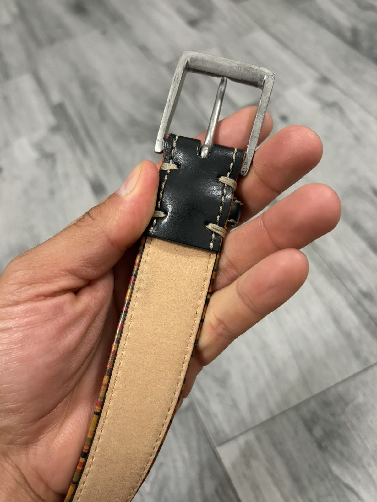 Paul Smith Paul Smith Black Leather Belt with Contrast Stitching Size 36 - 3 Thumbnail