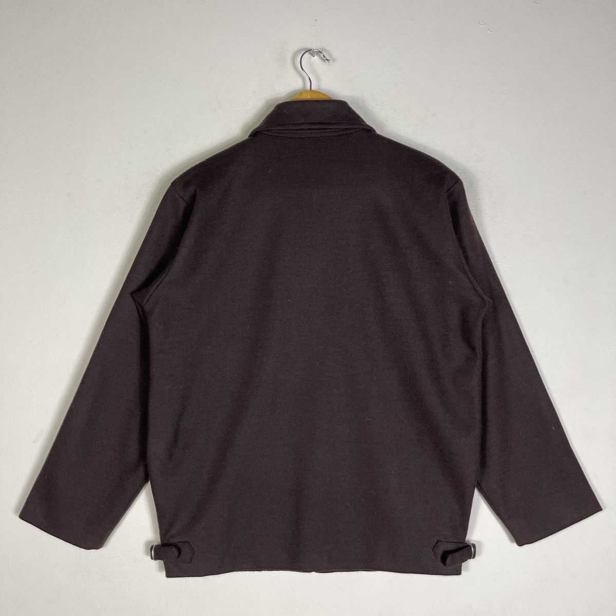 Vintage 🔥Deep Brown🔥Boxy Wool Blouson Jacket with Geometric Lining Size US M / EU 48-50 / 2 - 2 Thumbnail