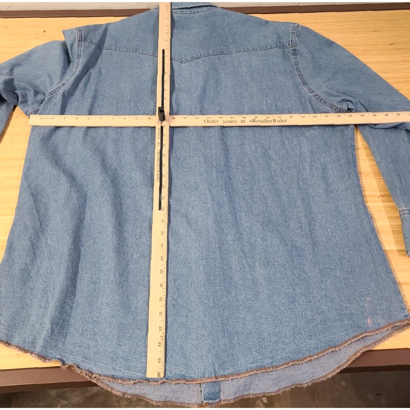 Wrangler VINTAGE Wrangler Denim Blue Denim Pearl Snap Long Sleeve 2XLT Tall Shirt Men Western Cowboy Logo Classic Work Size US XXL / EU 58 / 5 - 6 Thumbnail