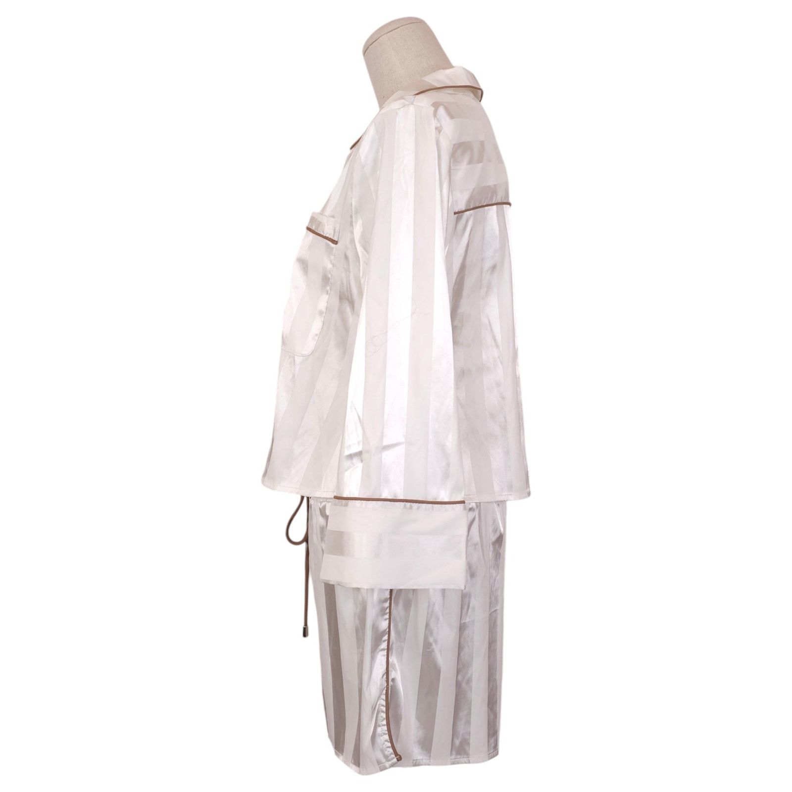 Free People FP Intimately Pajama Set White Satin Sz Small Size ONE SIZE - 2 Thumbnail
