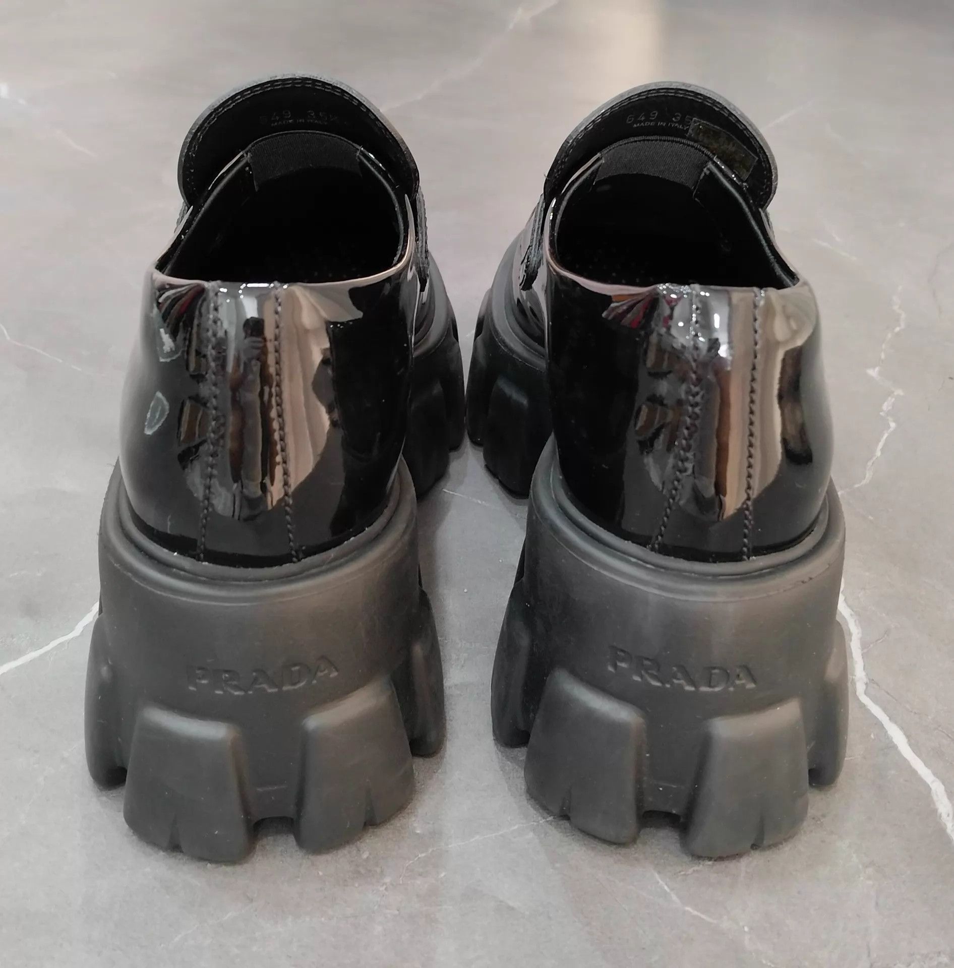 Prada PRADA Black Platform Loafers 5.5cm 35.5 Size US 5 / IT 35 - 5 Thumbnail