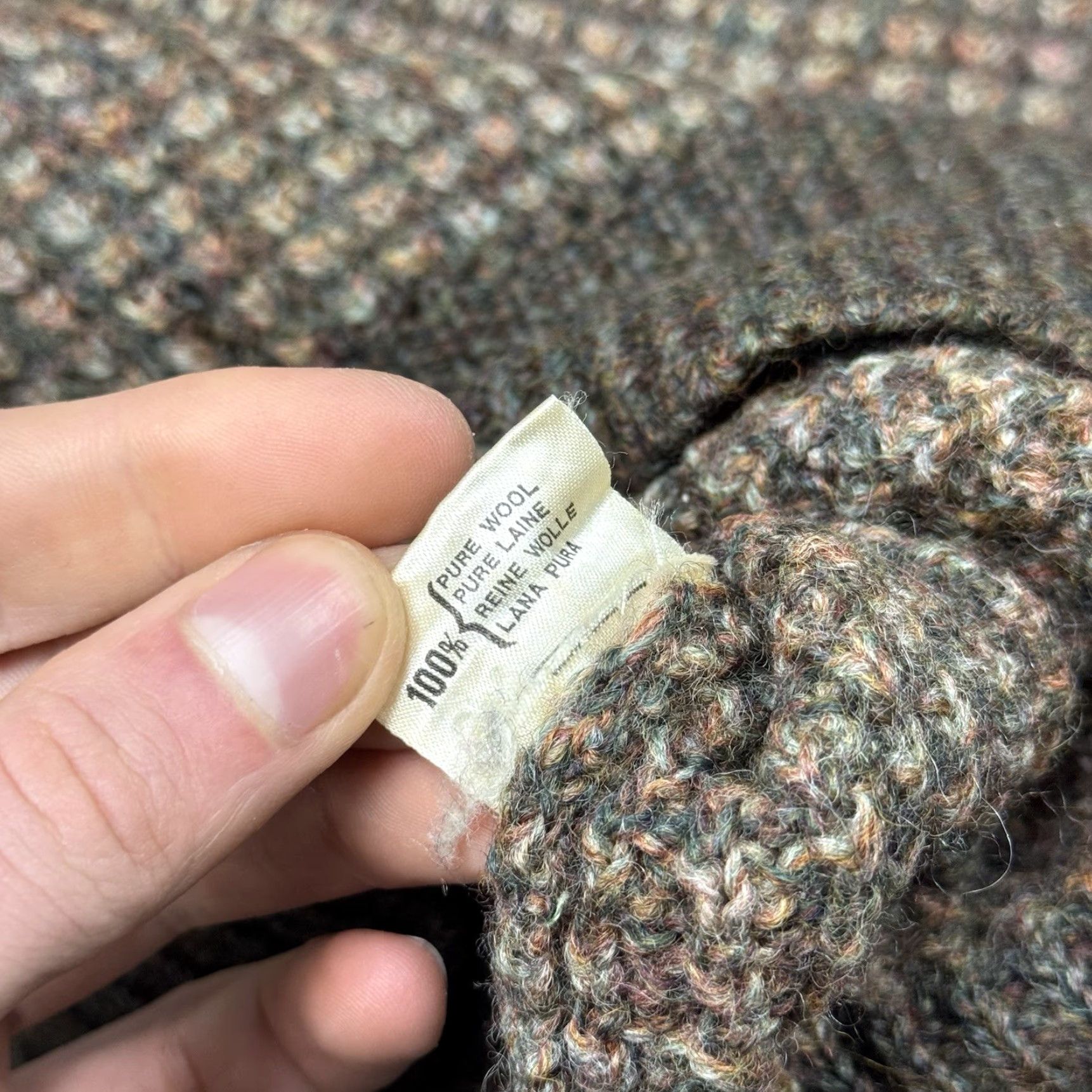 Vintage VTG Boston Traders Mens Waffle Knit Heathered Shawl Collar Sweater 100% Wool L Size US L / EU 52-54 / 3 - 6 Thumbnail