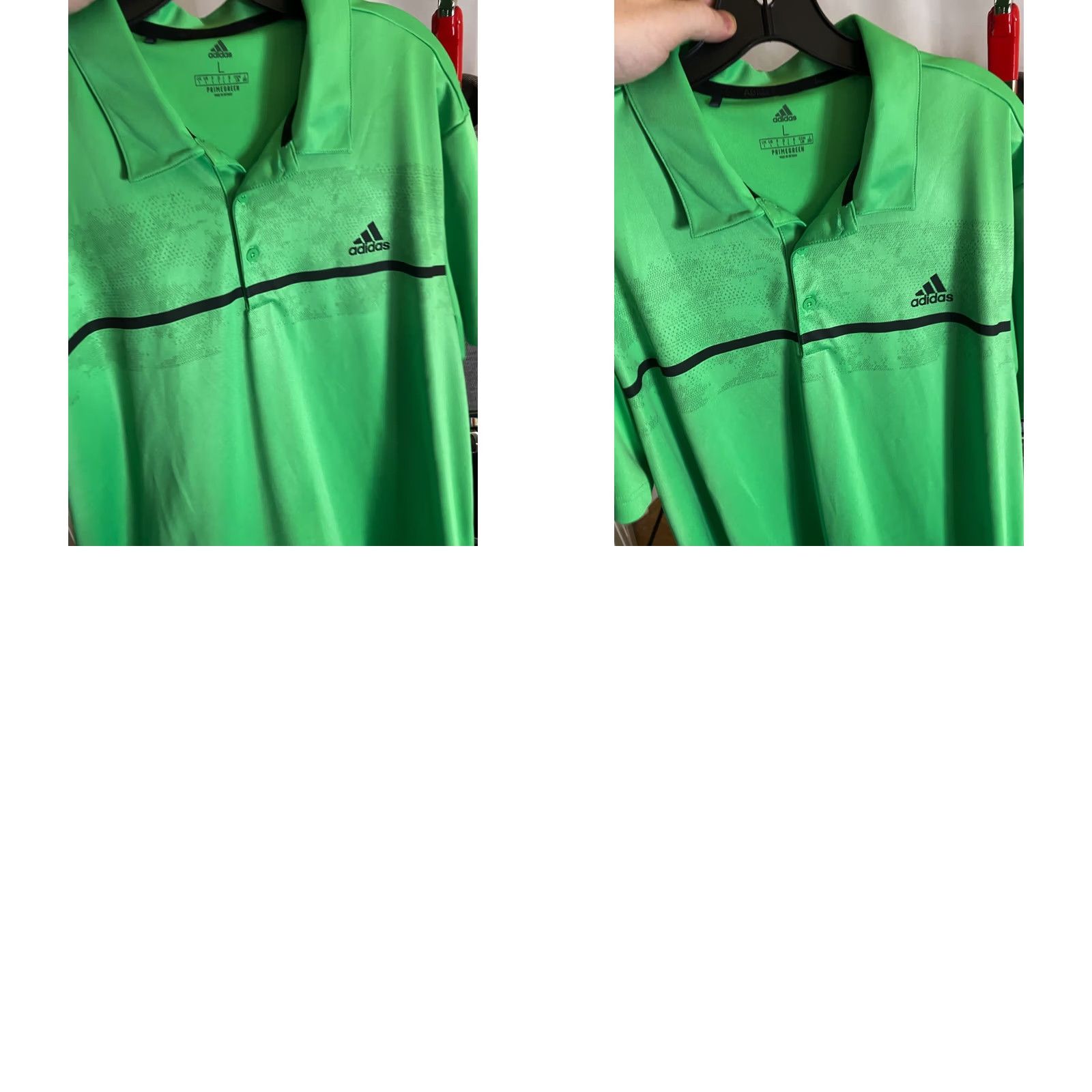 Adidas Adidas SHIRT Polo Large L Bright Green Contrast Poly SHIRT Mens Size US L / EU 52-54 / 3 - 8 Thumbnail